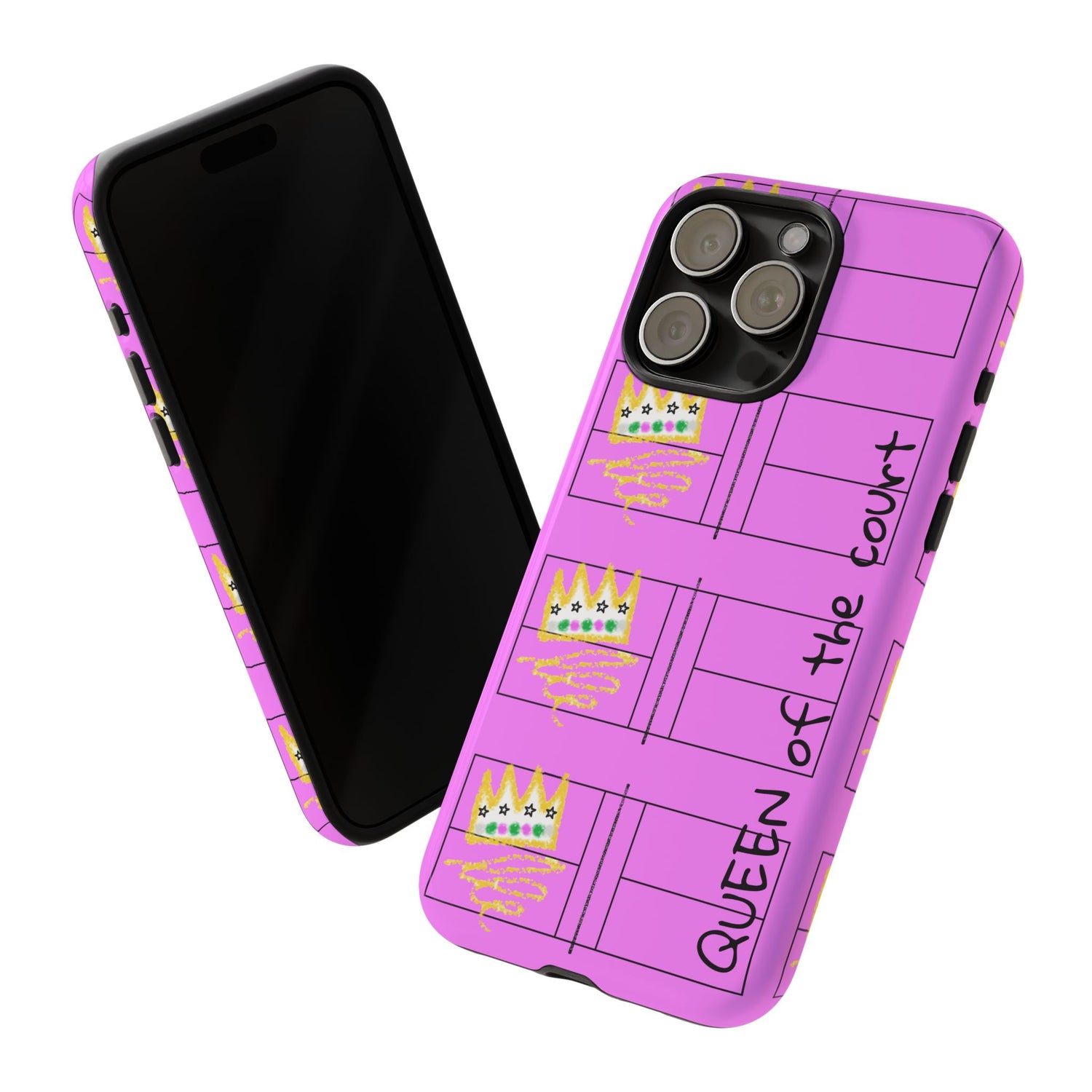 Pickleball Queen of the Court Pink Tough iPhone Case - Fun & Durable Sport Accessory
