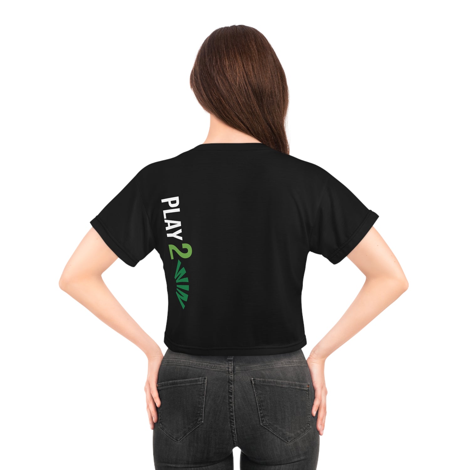 Women's Crop Top - Play 2 Win Design #2 - Women's Pickleball Apparel