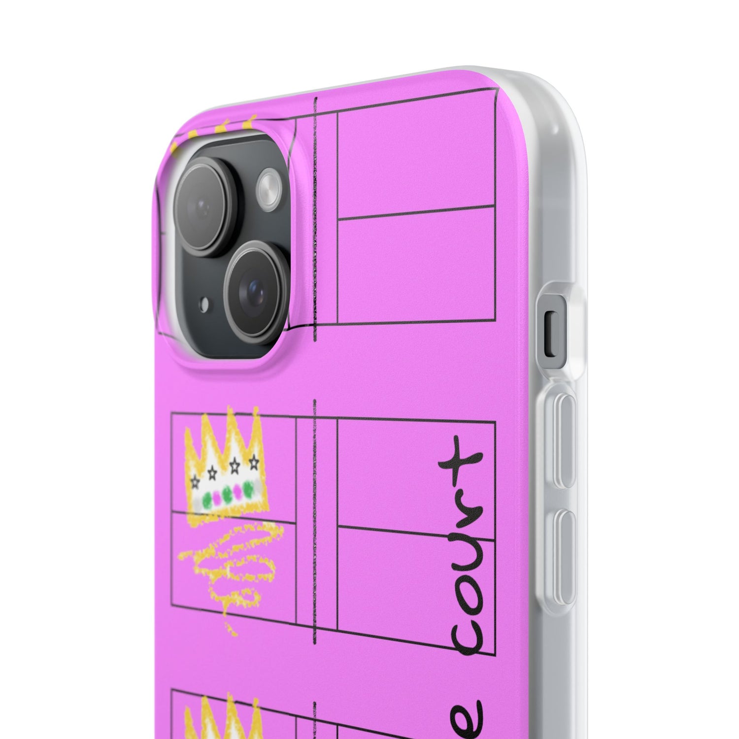 Pickleball Queen of the Court Pink Flexi iPhone Case - Stylish Phone Protection for Fashion-Forward Individuals