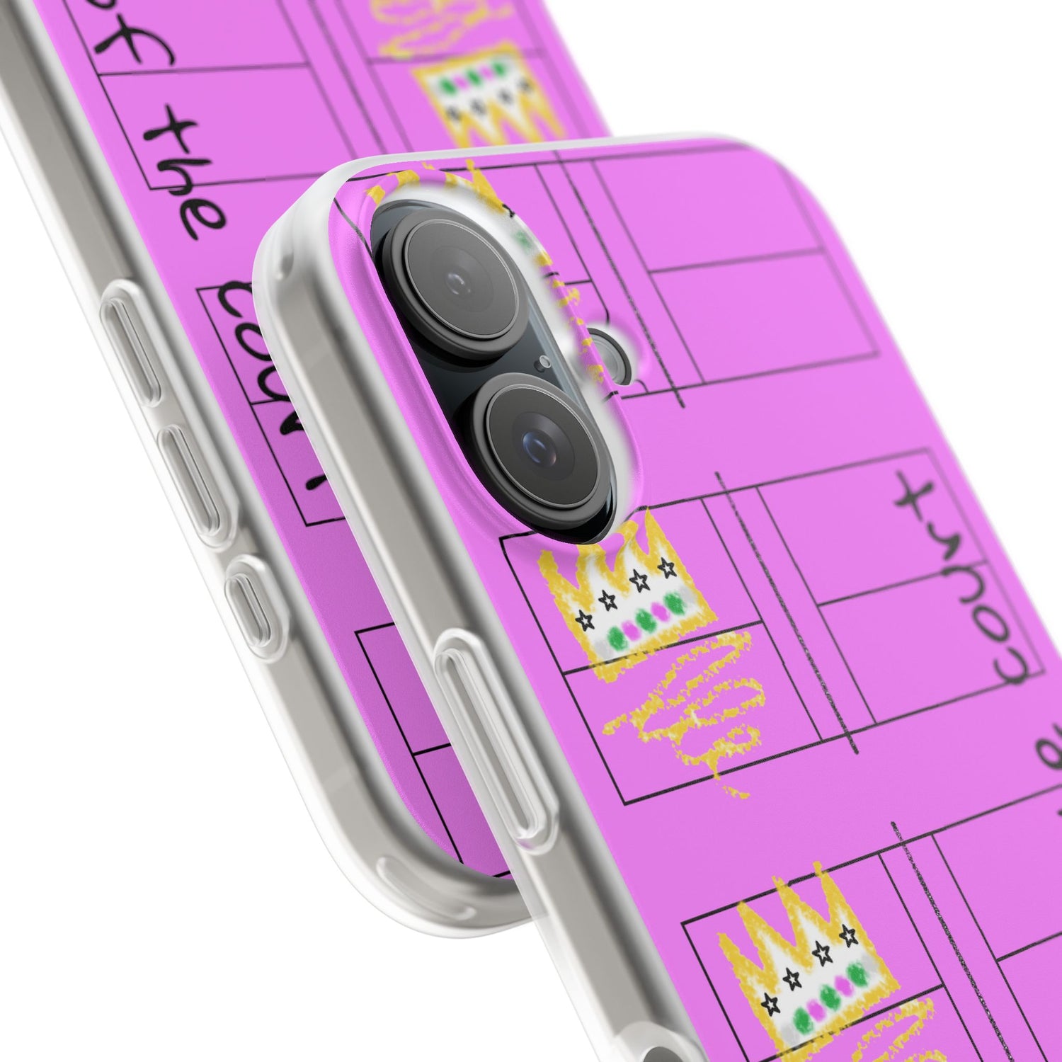 Pickleball Queen of the Court Pink Flexi iPhone Case - Stylish Phone Protection for Fashion-Forward Individuals