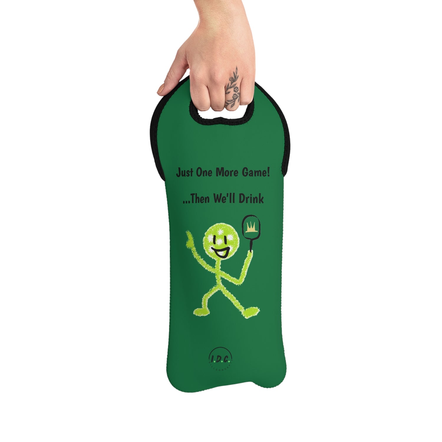 Pickleball Wine Tote Bag - 'Just One More Game Then We'll Drink' Design