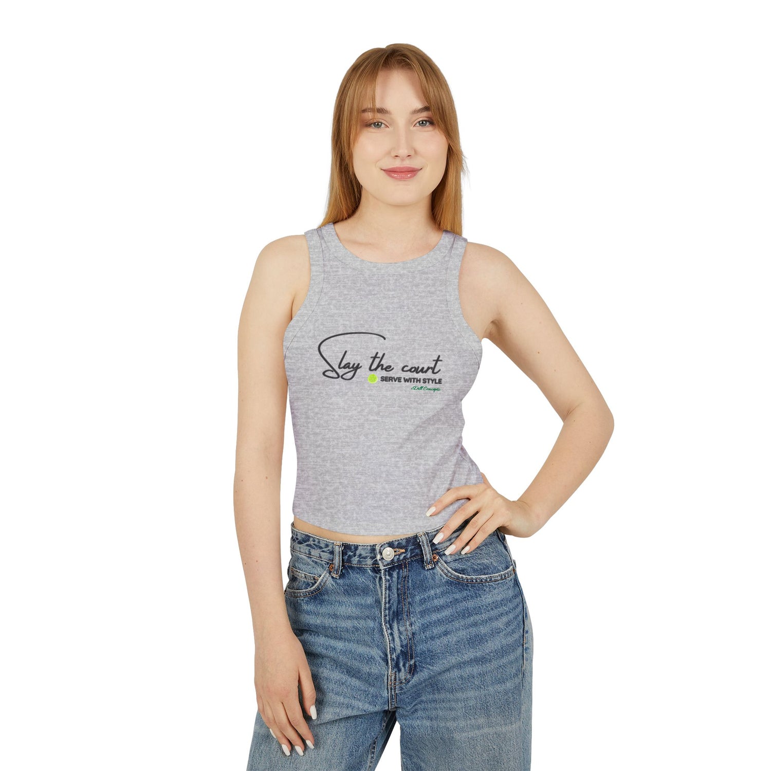 Women's Pickleball Slay the Court, Serve with Style Design - Women's Tank Top - Micro Rib Women's Tank
