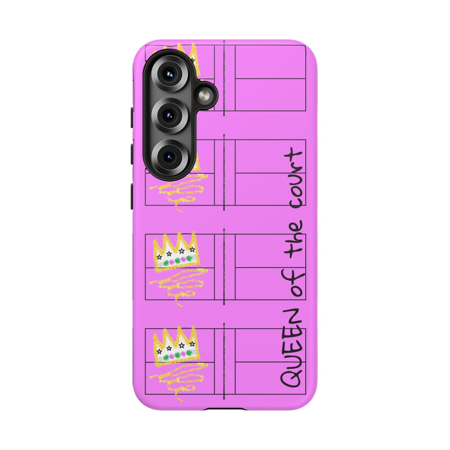 Pickleball Queen of the Court Pink Tough Android Samsung Phone Case - Fun & Durable Sport Accessory