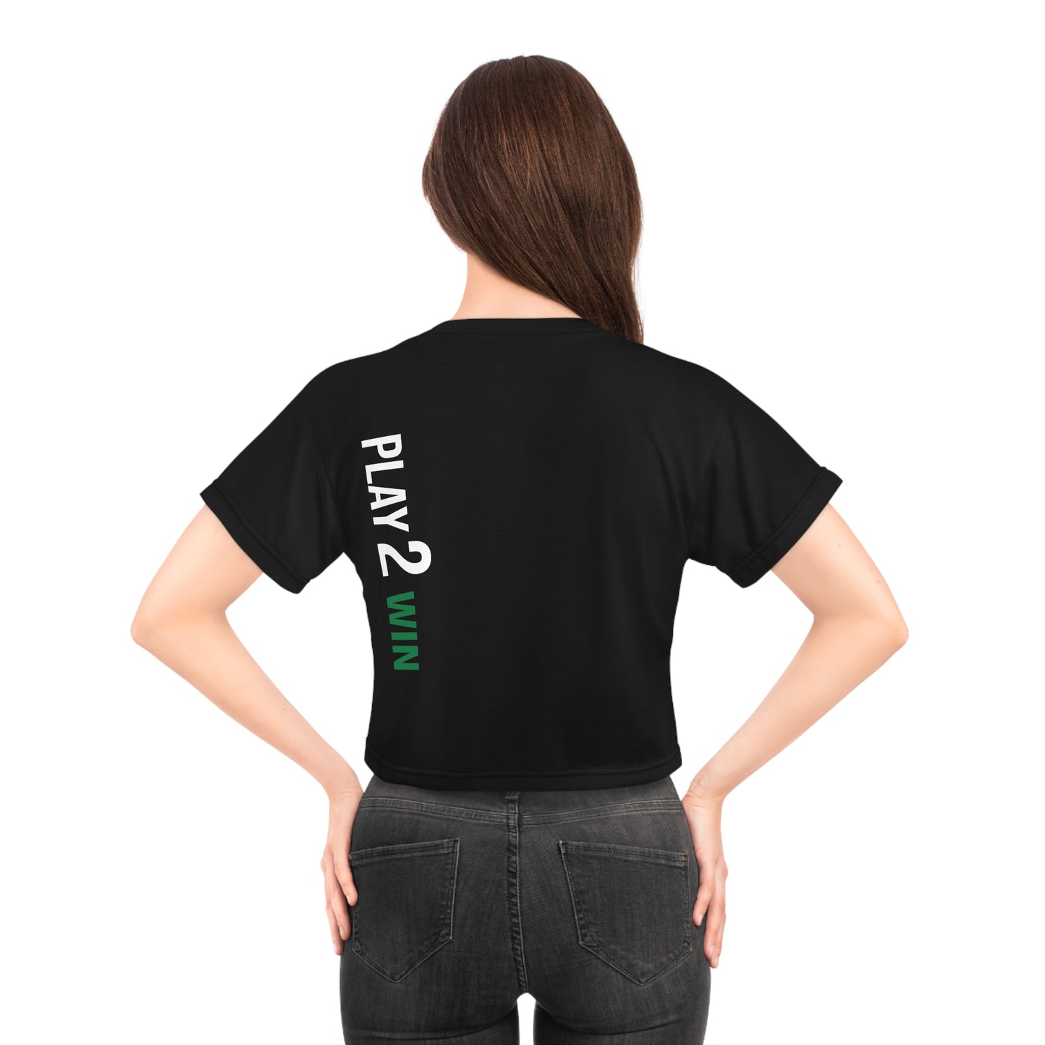 Women's Crop Top - Play 2 Win Design - Women's Pickleball Apparel