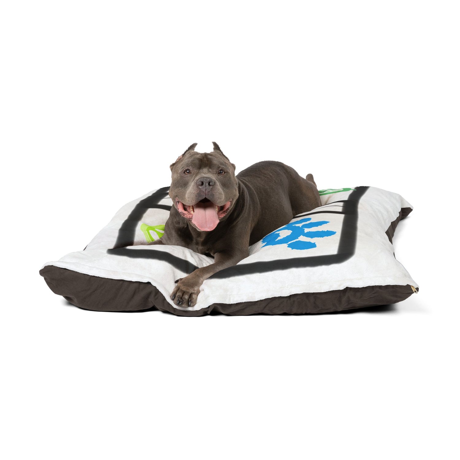 Pet Bed - Pickle Dog Design with Dog Paw and Bone - Unique Enthusiast Gift