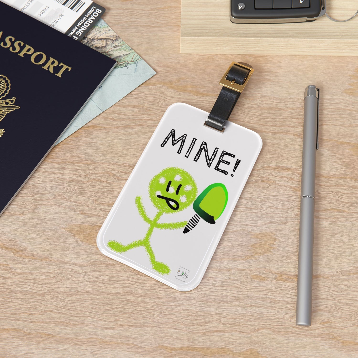 Pickleball Luggage Tag - "MINE!" Travel Accessory for Kids and Adults
