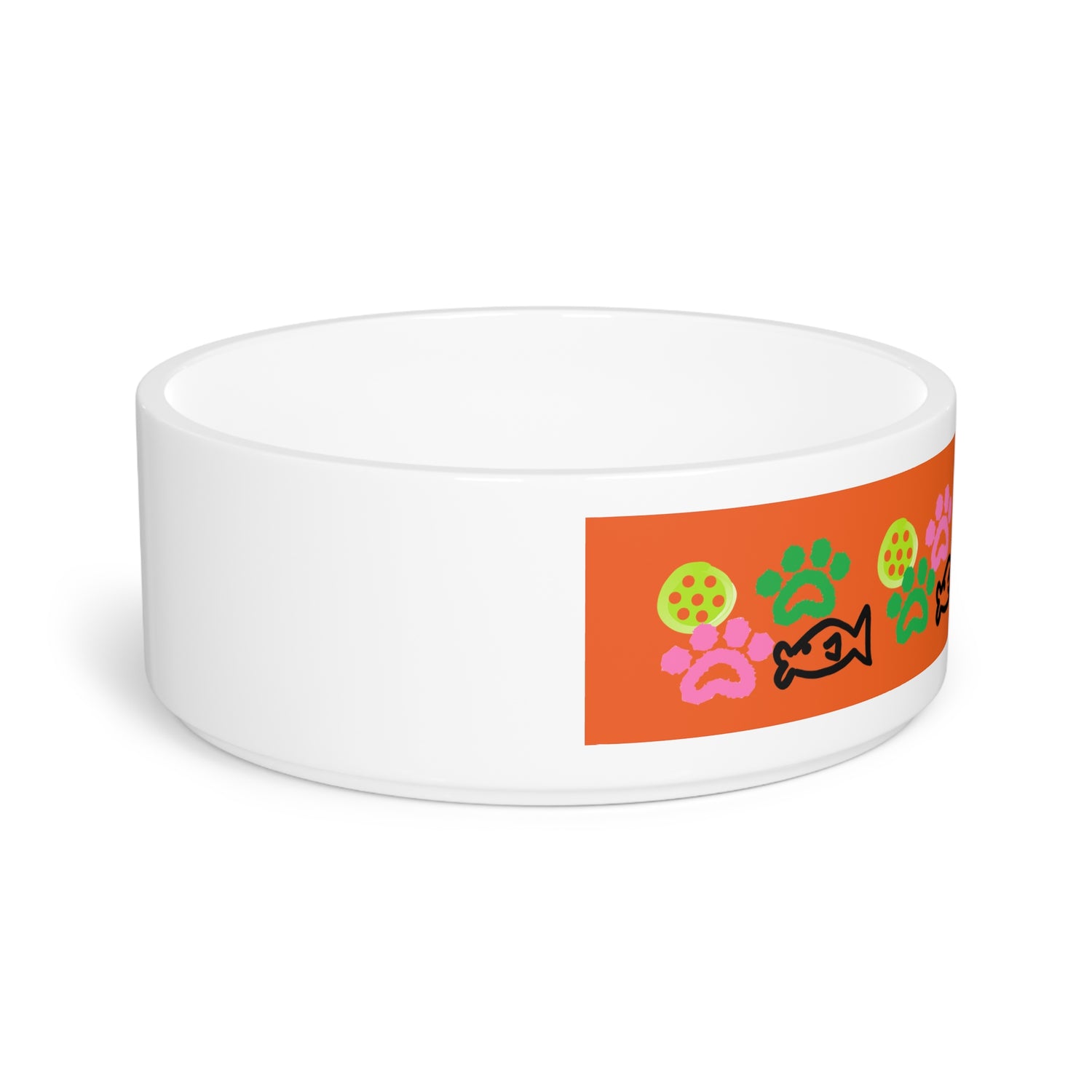 Pet Bowl - Pickleball and Cat Paw Design - Unique Pet Gift