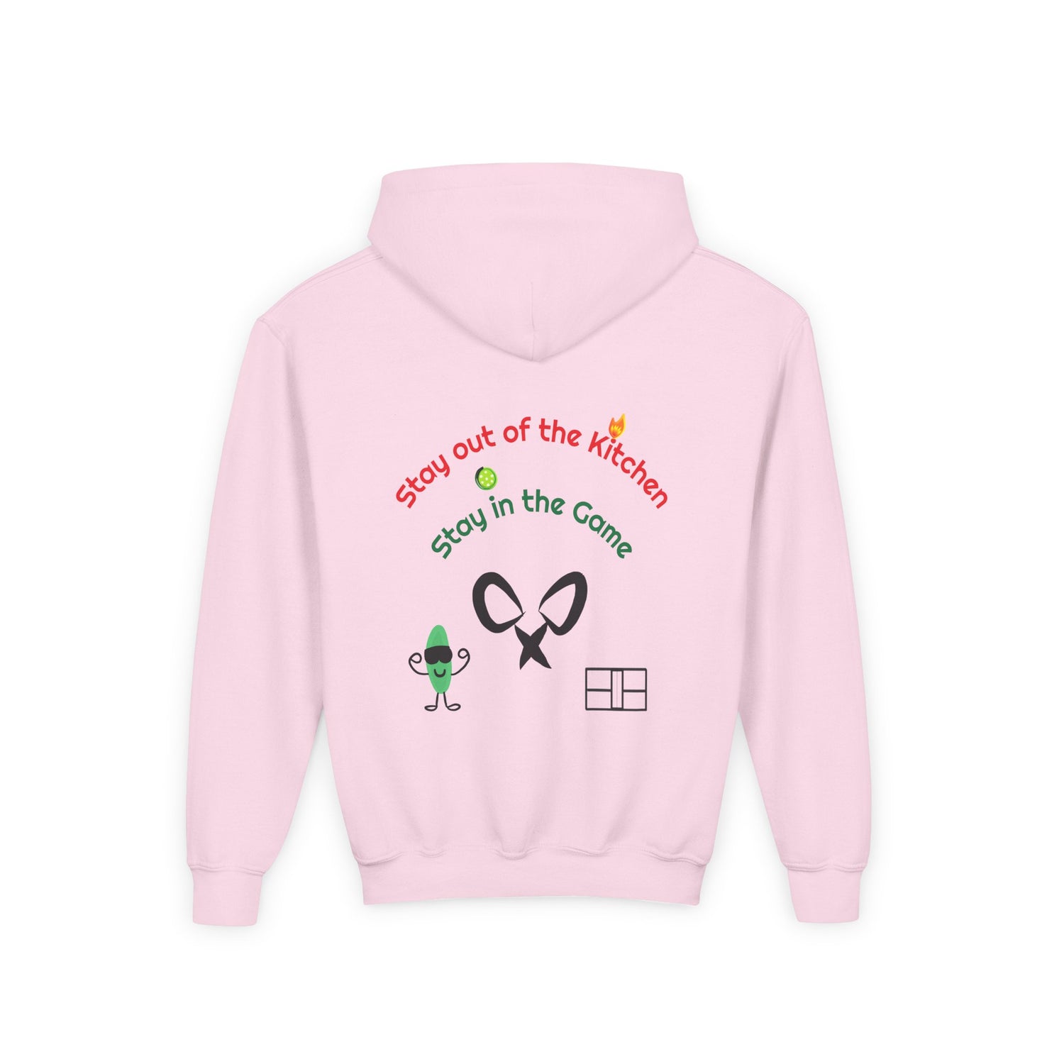 Youth Pickleball Hoodie Sweatshirt - Stay out of the Kitchen, Stay in the Game Design