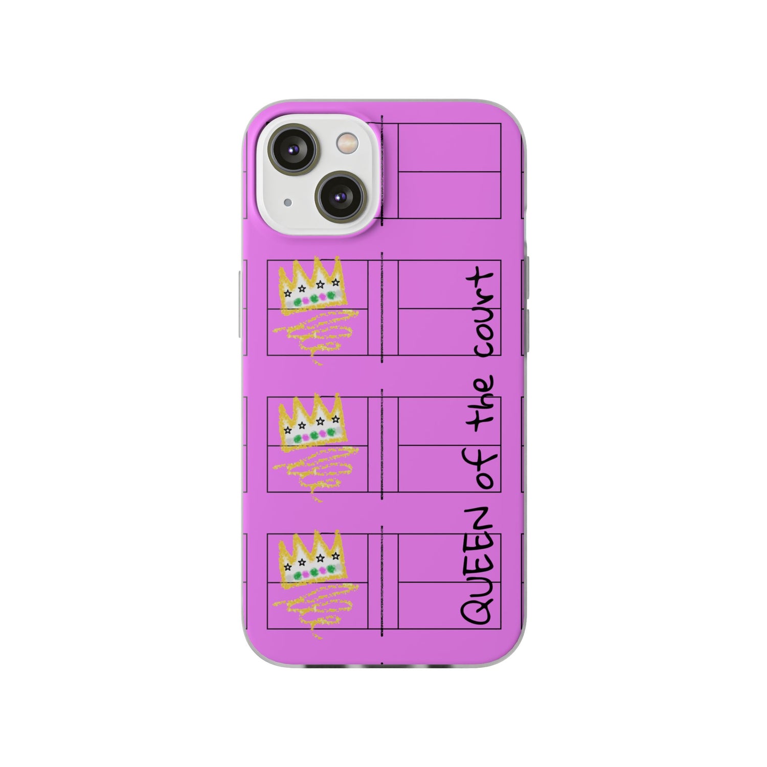 Pickleball Queen of the Court Pink Flexi iPhone Case - Stylish Phone Protection for Fashion-Forward Individuals