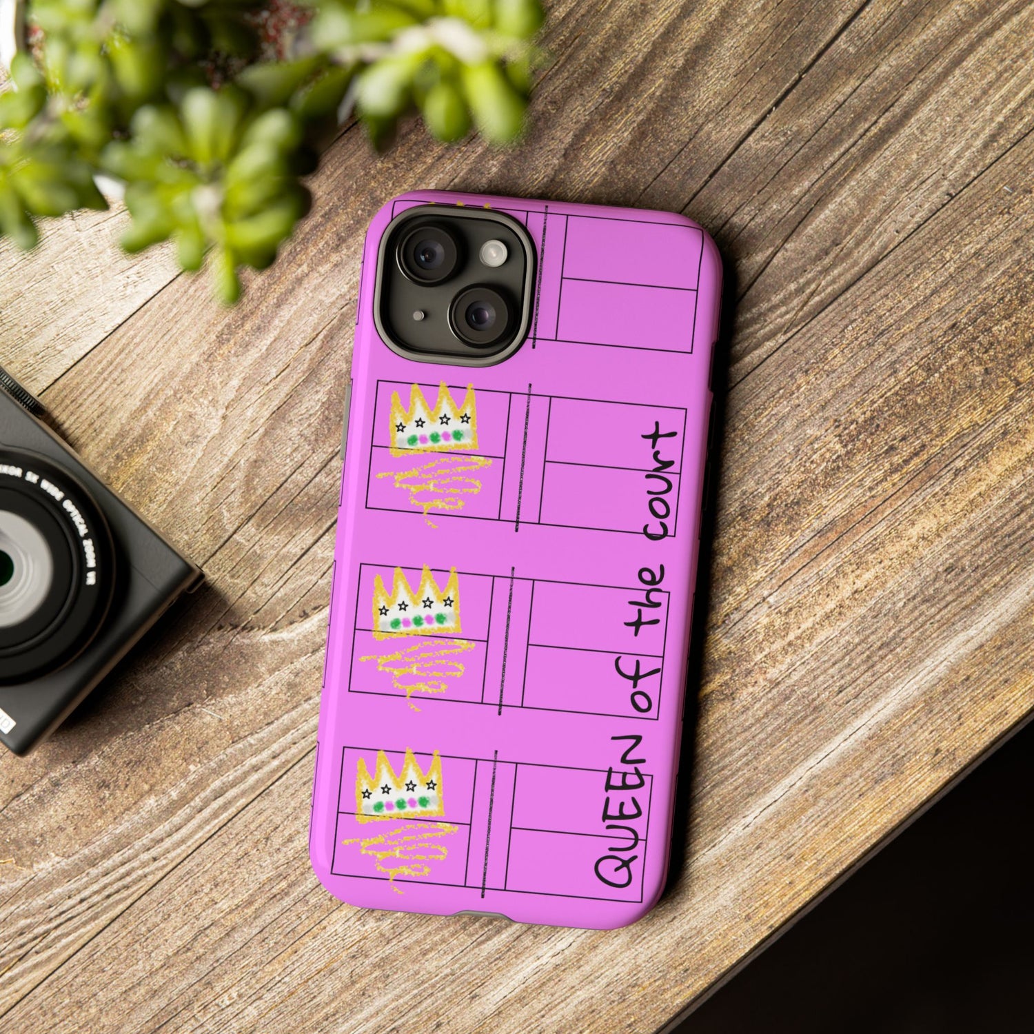 Pickleball Queen of the Court Pink Tough iPhone Case - Fun & Durable Sport Accessory
