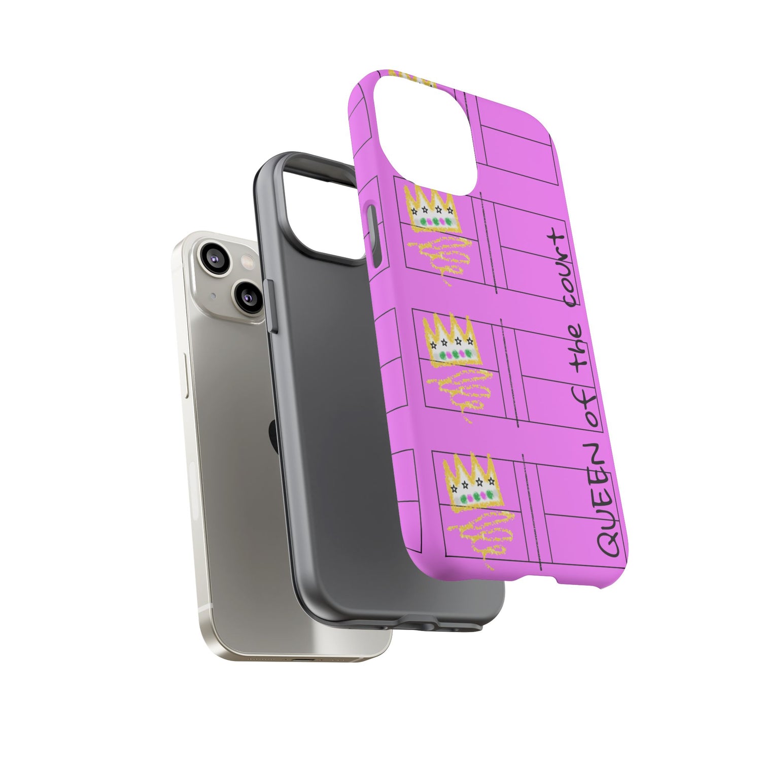 Pickleball Queen of the Court Pink Tough iPhone Case - Fun & Durable Sport Accessory