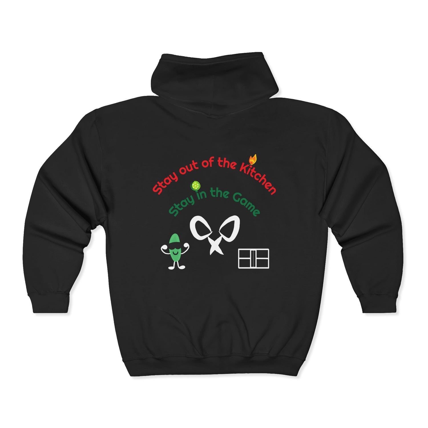 Unisex Pickleball Zip Hoodie Sweatshirt - Stay out of the Kitchen Design