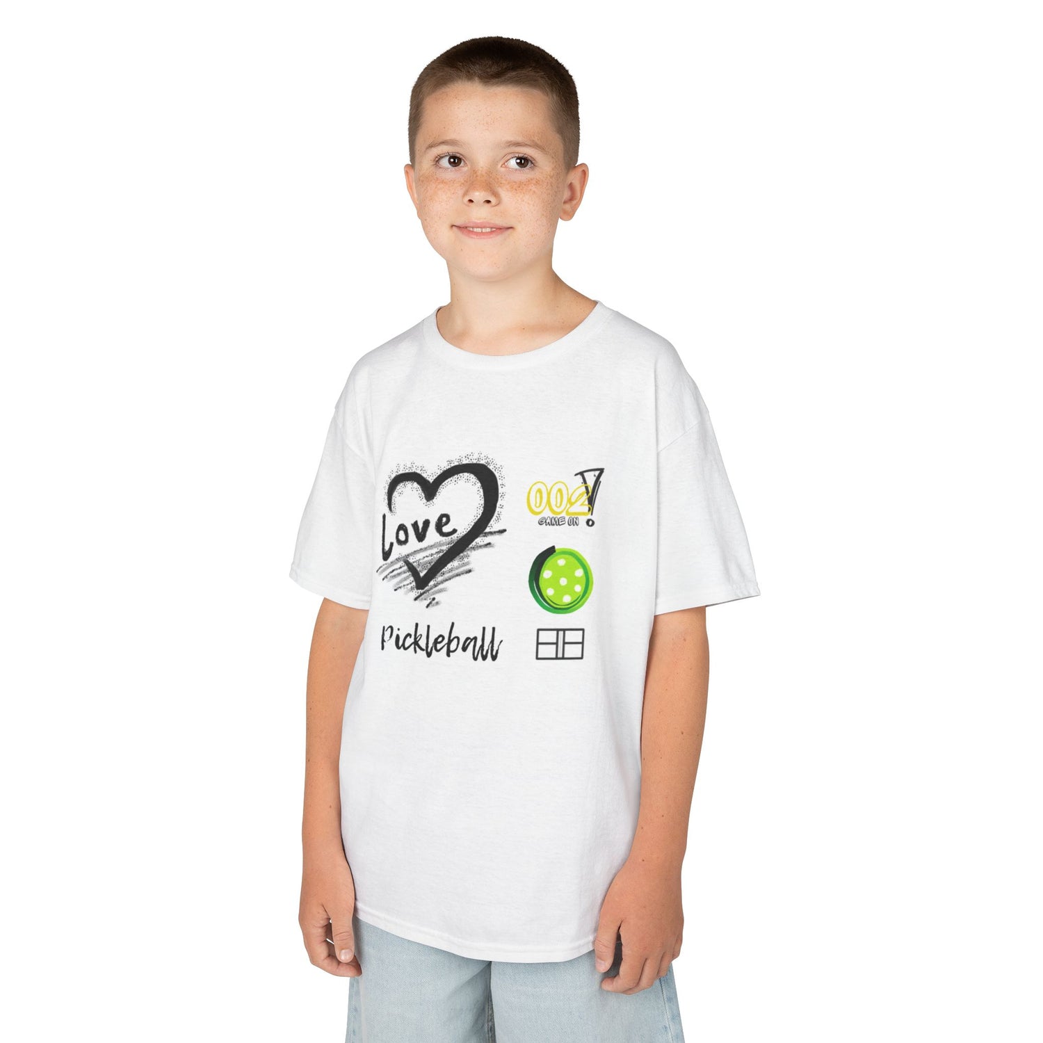 Kids Pickleball Love Tee - Fun & Sporty Cotton T-Shirt for Young Athletes