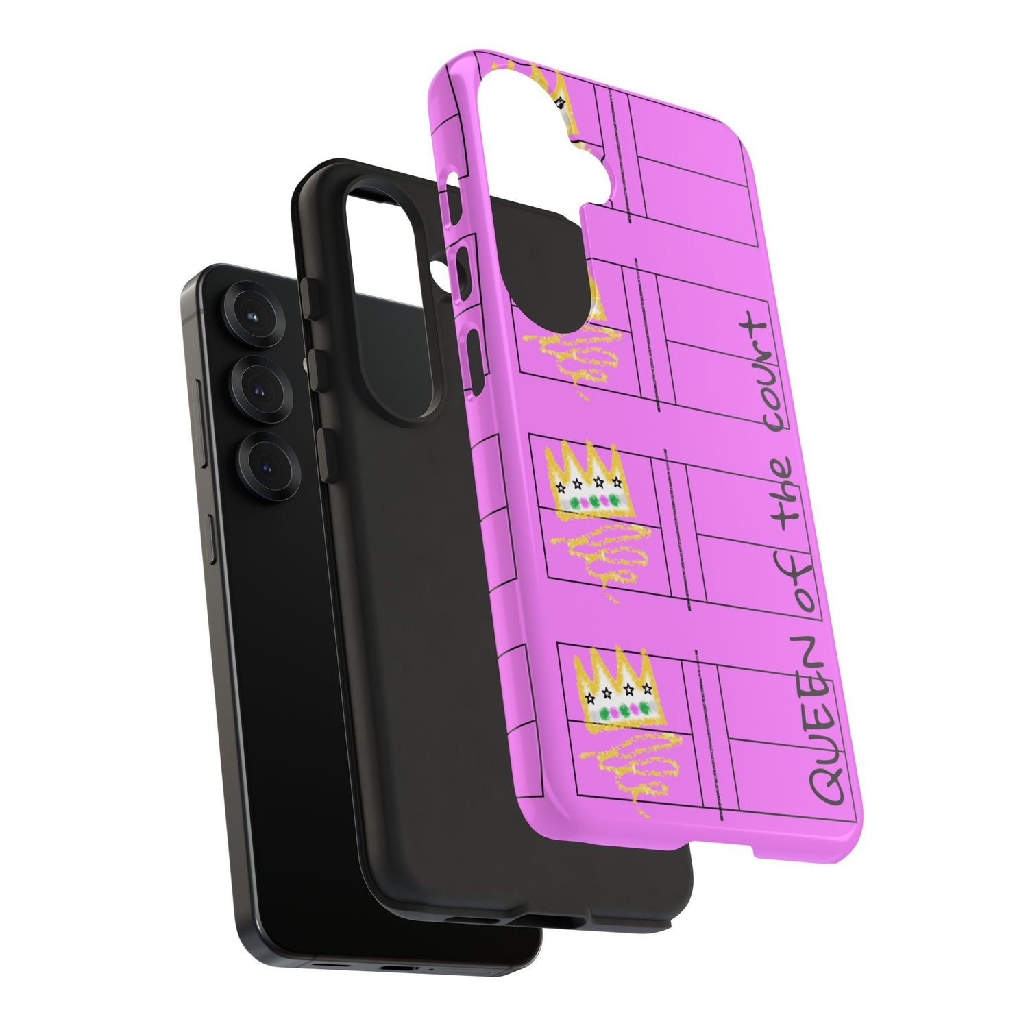 Pickleball Queen of the Court Pink Tough Android Samsung Phone Case - Fun & Durable Sport Accessory