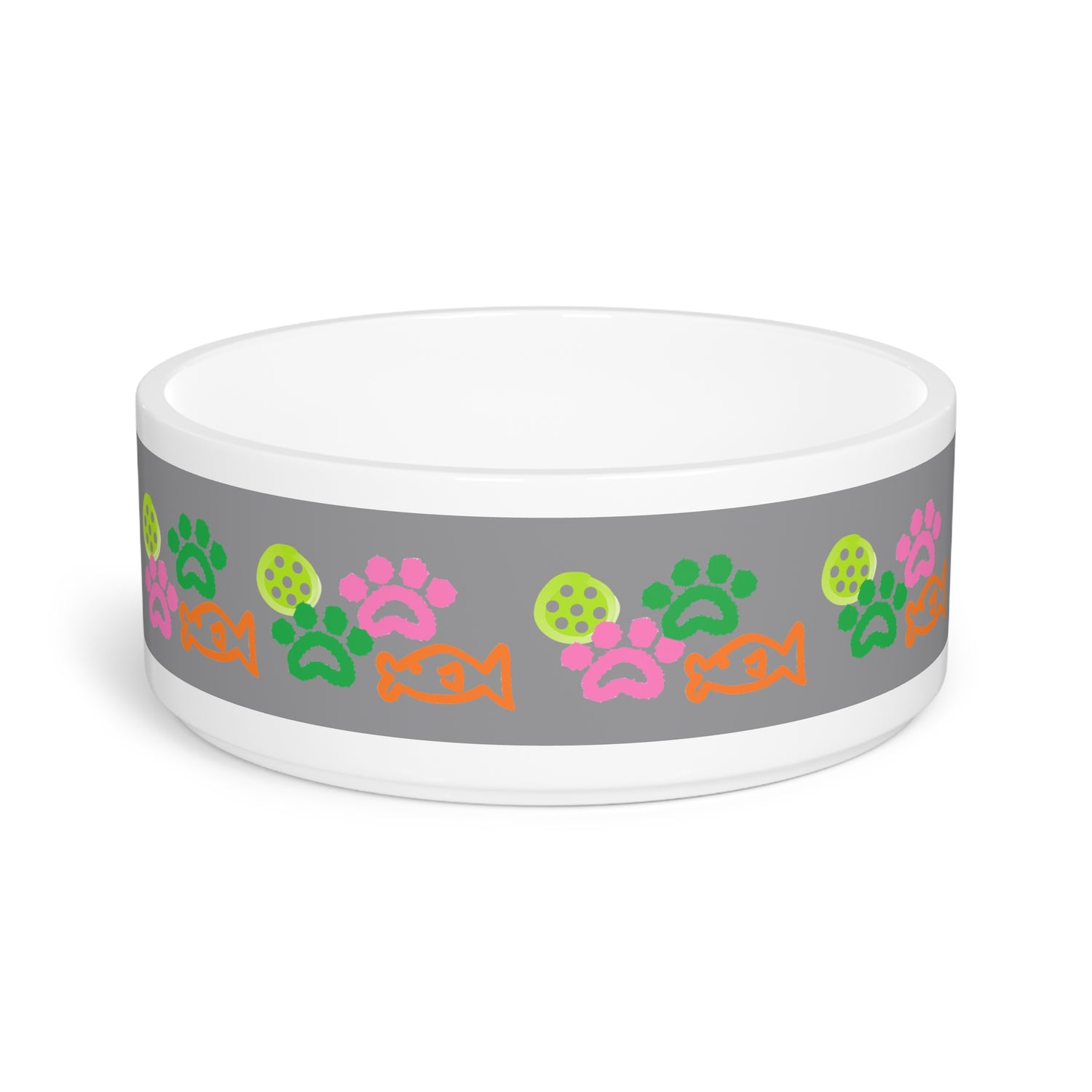 Pet Bowl - Pickleball and Cat Paw Design - Unique Pet Gift