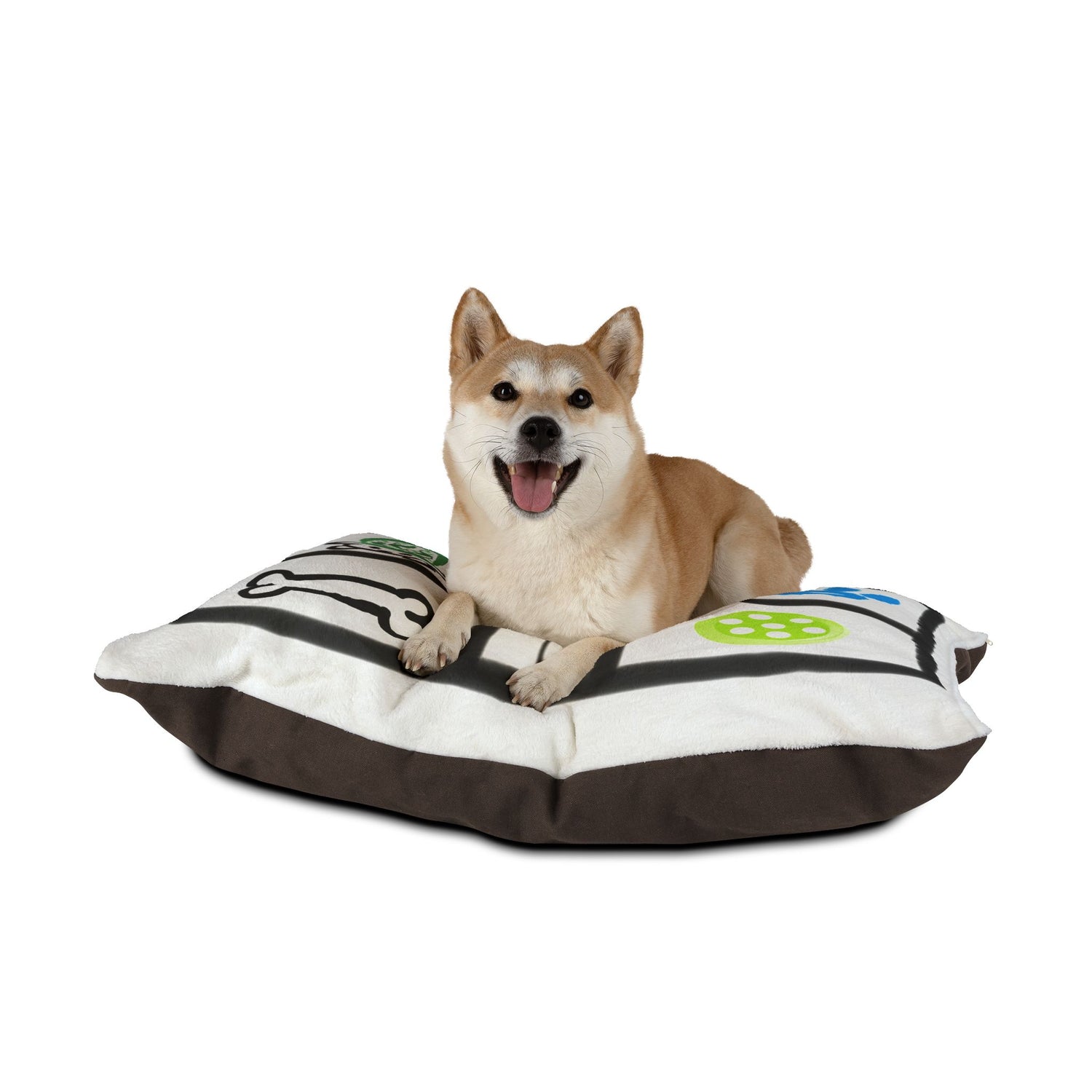 Pet Bed - Pickle Dog Design with Dog Paw and Bone - Unique Enthusiast Gift