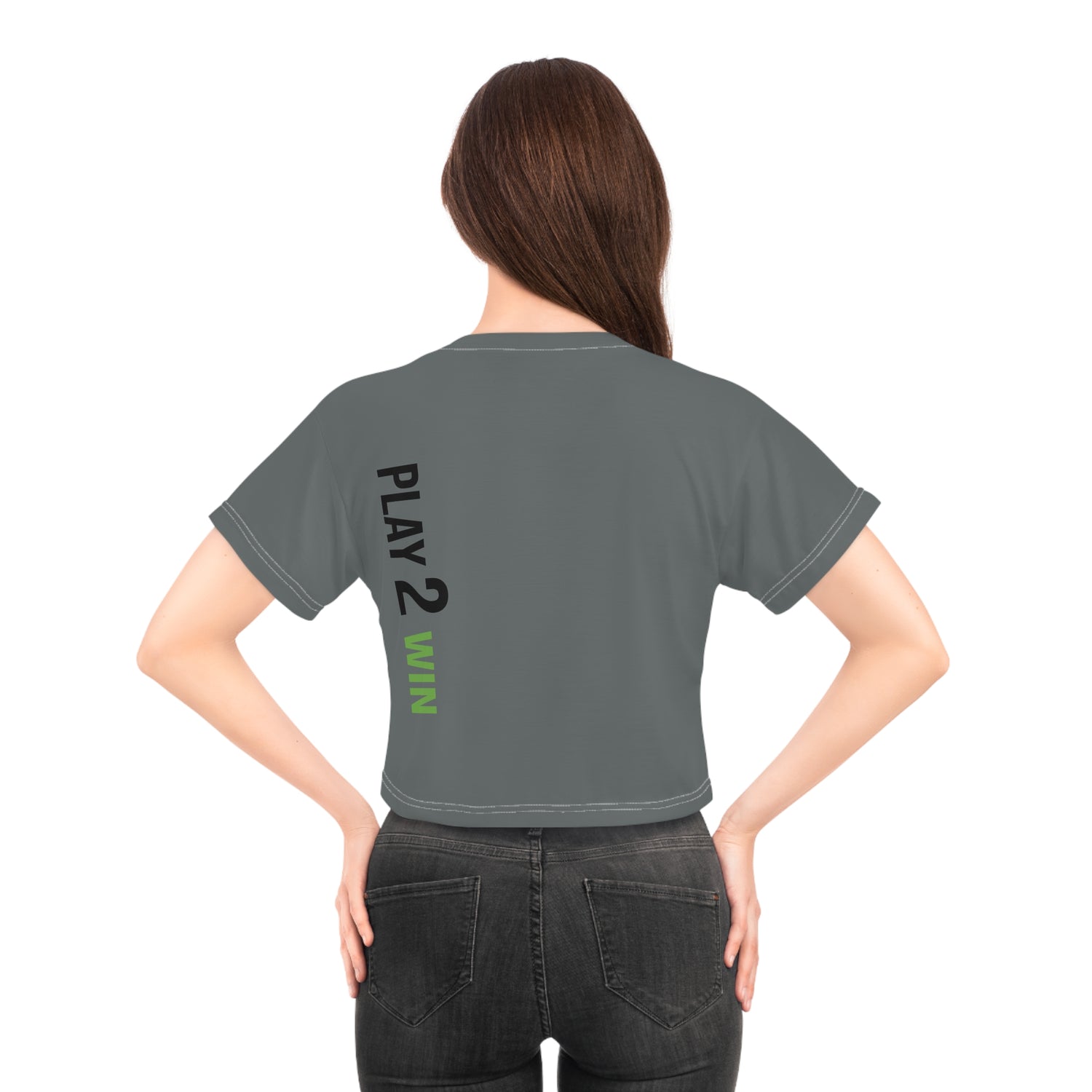 Women's Crop Top - Play 2 Win Design - Women's Pickleball Apparel