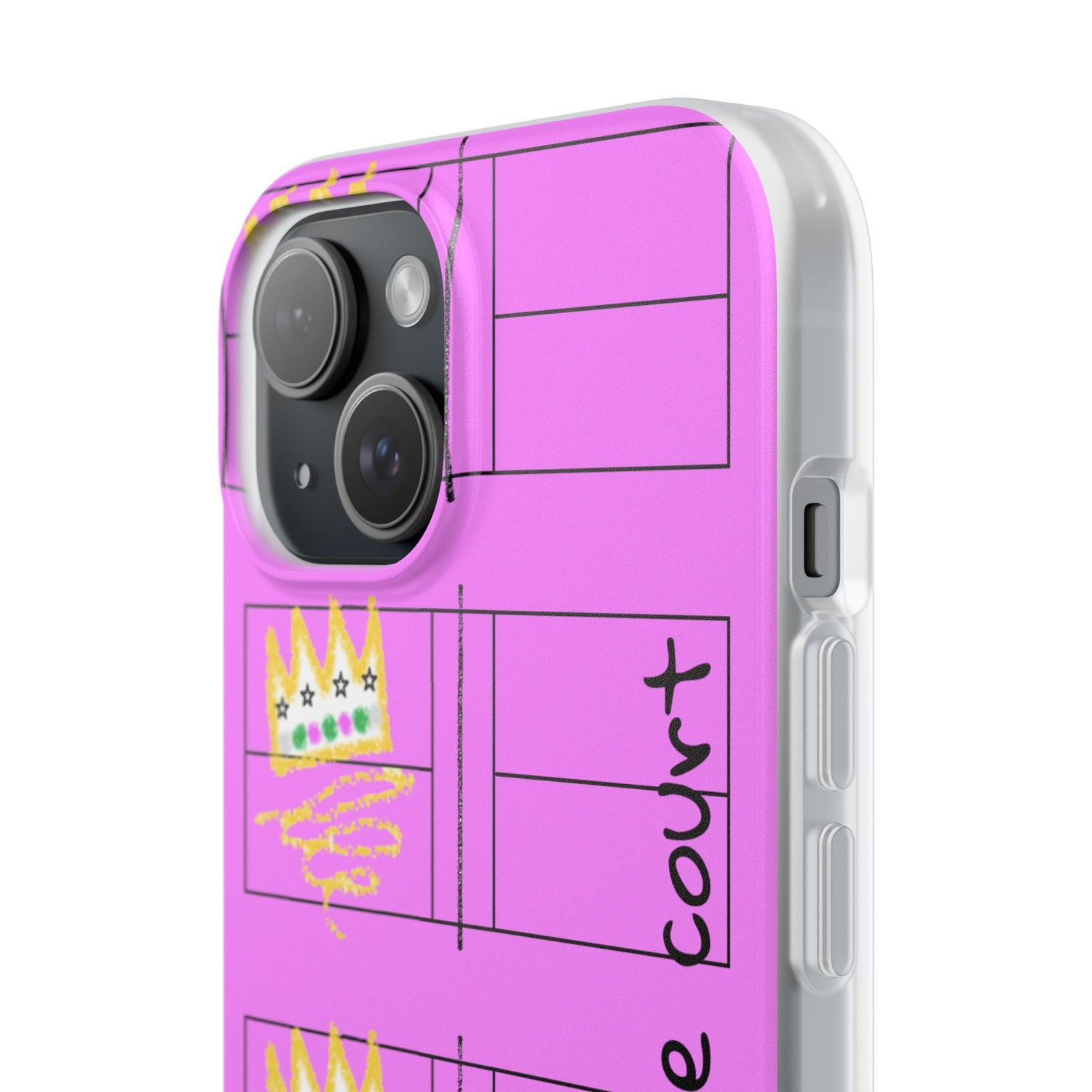 Pickleball Queen of the Court Pink Flexi iPhone Case - Stylish Phone Protection for Fashion-Forward Individuals