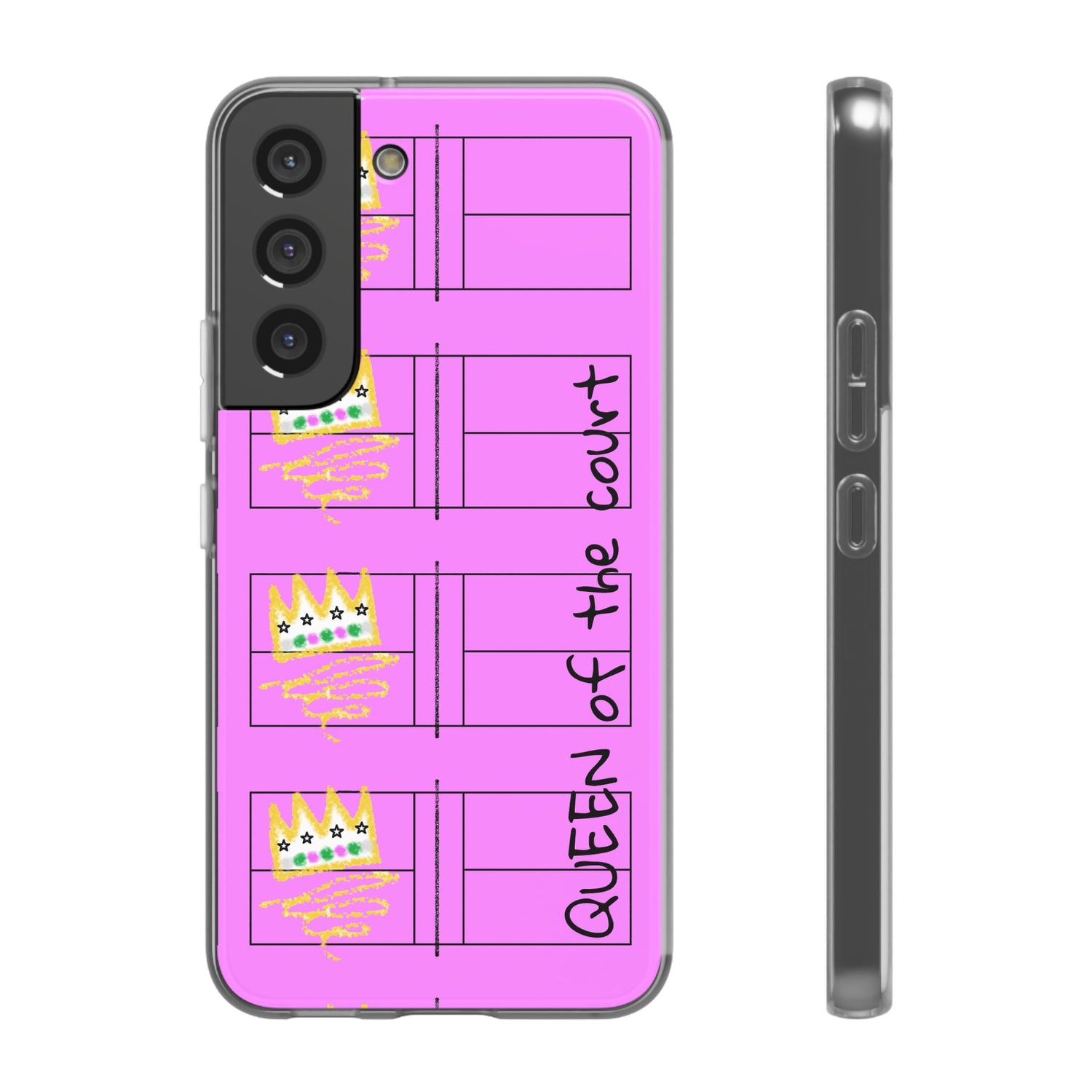 Pickleball Queen of the Court Pink Flexi Android Samsung Phone Case - Stylish Phone Protection for Fashion-Forward Individuals