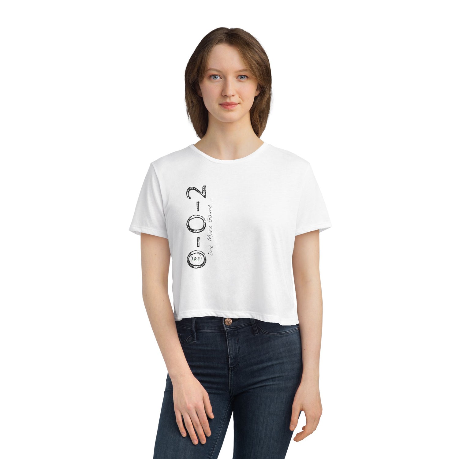 002 Pickleball Women's Flowy Cropped Tee - Just One More Game