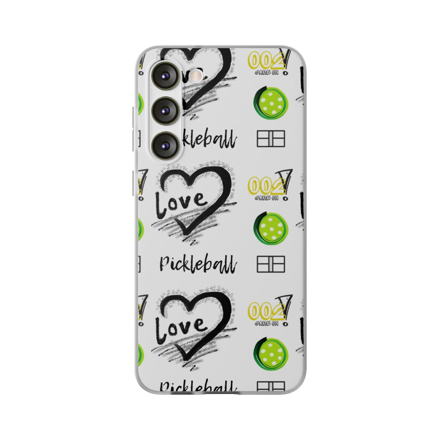 Pickleball Love Flexi Android Samsung Phone Case - Stylish Phone Protection for Fashion-Forward Individuals