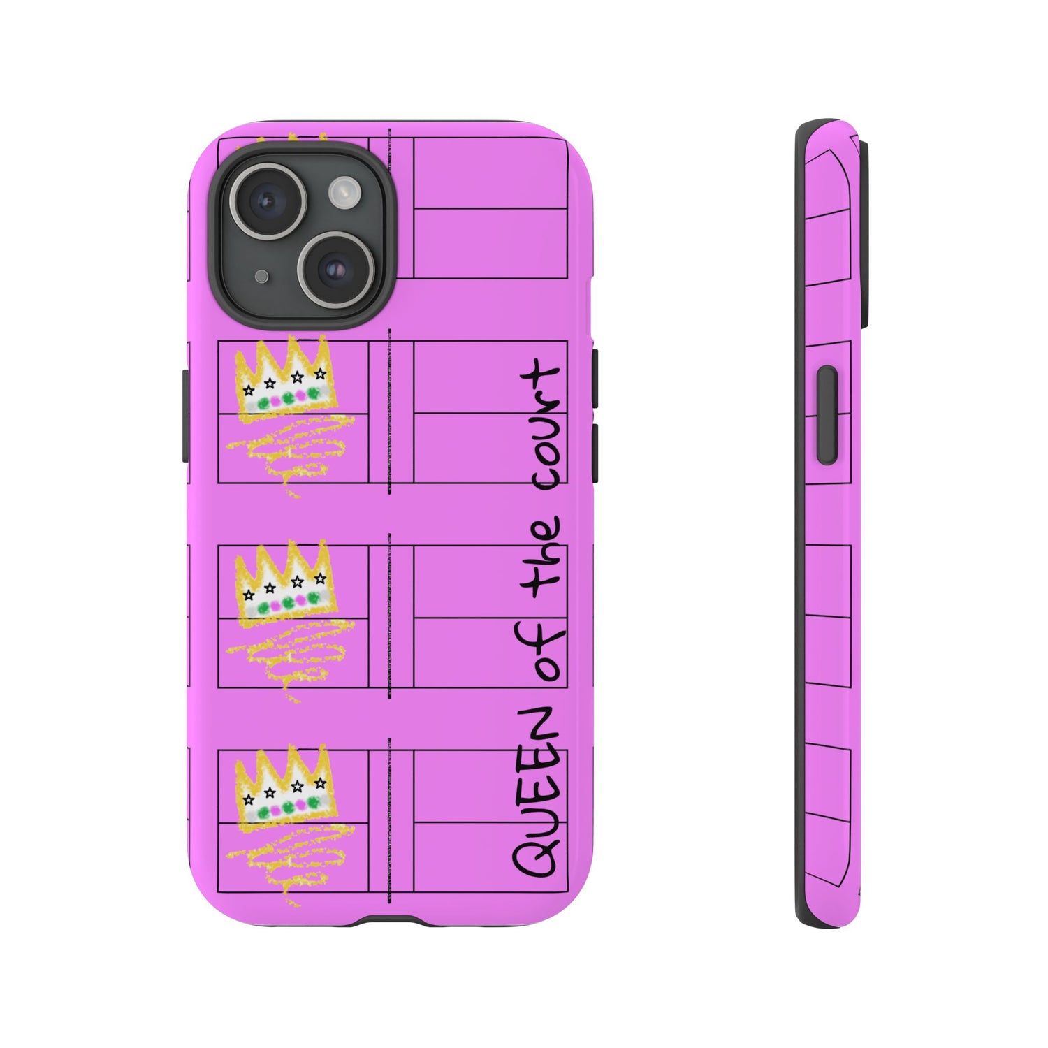 Pickleball Queen of the Court Pink Tough iPhone Case - Fun & Durable Sport Accessory