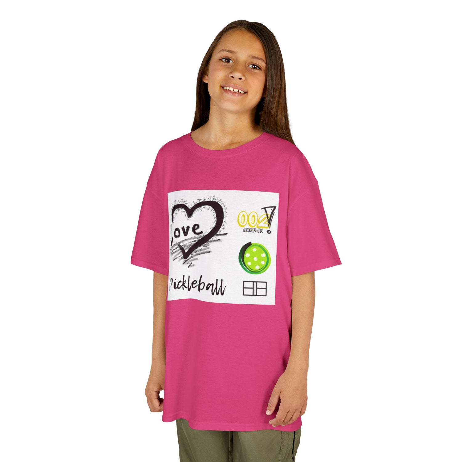 Kids Pickleball Love Tee - Fun & Sporty Cotton T-Shirt for Young Athletes