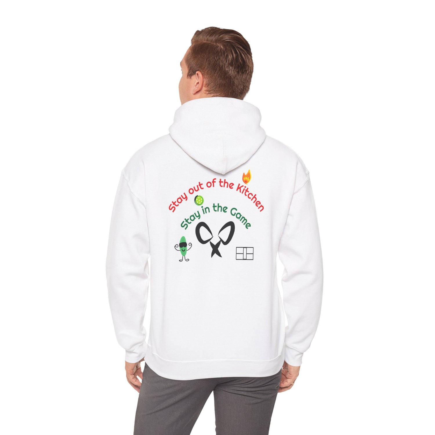 Unisex Pickleball Hoodie Sweatshirt - Stay out of the Kitchen, Stay in the Game Design