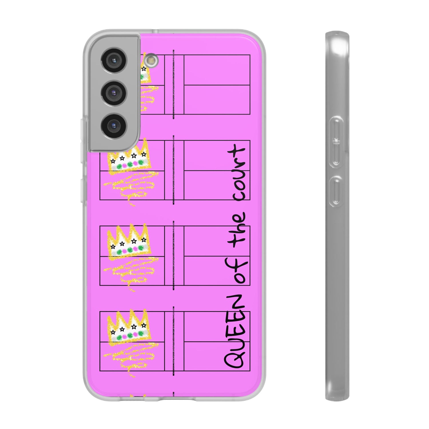 Pickleball Queen of the Court Pink Flexi Android Samsung Phone Case - Stylish Phone Protection for Fashion-Forward Individuals