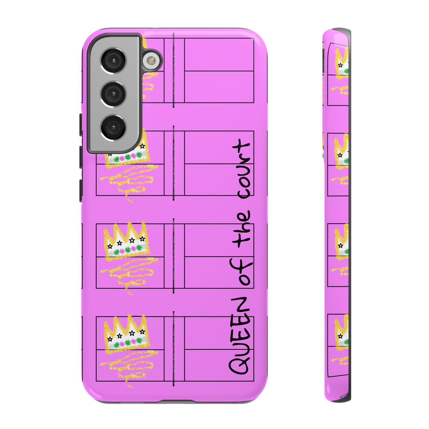 Pickleball Queen of the Court Pink Tough Android Samsung Phone Case - Fun & Durable Sport Accessory