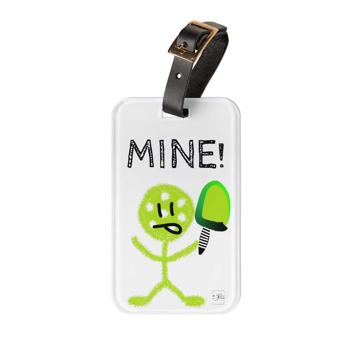 Pickleball Luggage Tag - "MINE!" Travel Accessory for Kids and Adults