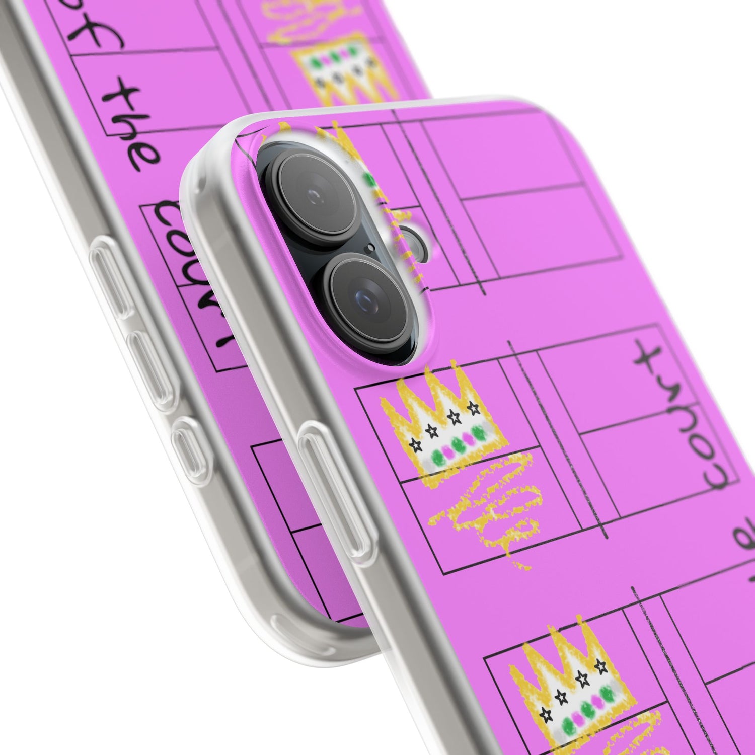 Pickleball Queen of the Court Pink Flexi iPhone Case - Stylish Phone Protection for Fashion-Forward Individuals