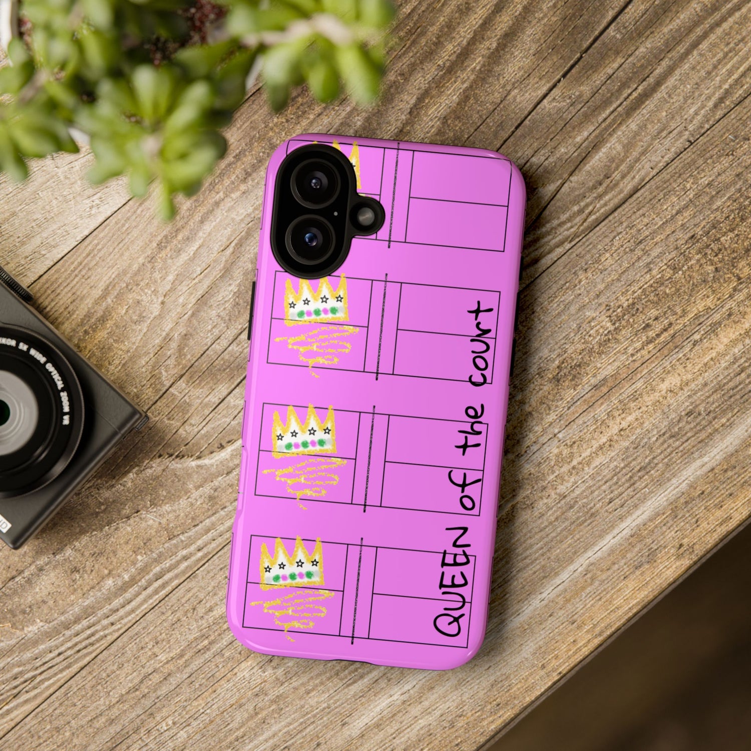 Pickleball Queen of the Court Pink Tough iPhone Case - Fun & Durable Sport Accessory