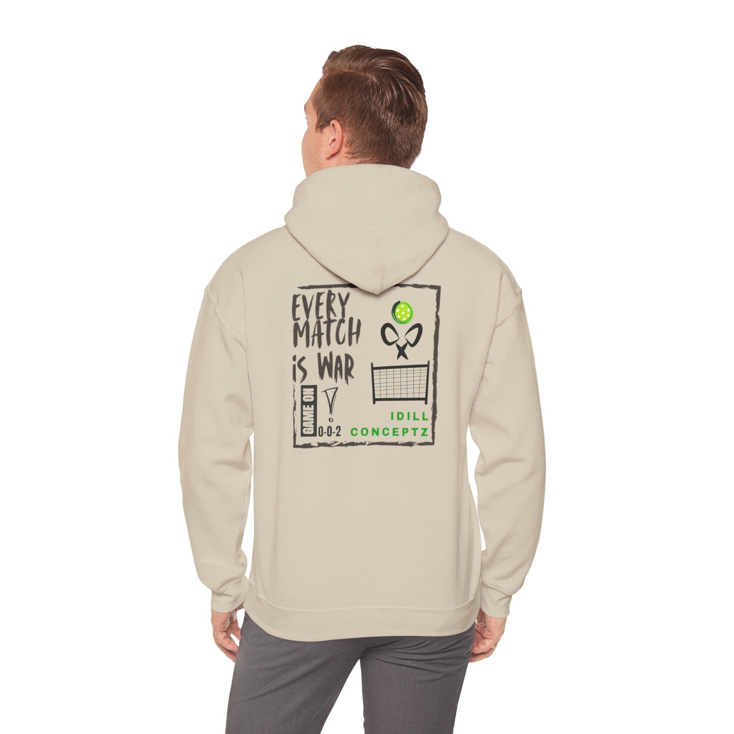 Men's Pickleball Hoodie - Every Match is War Design