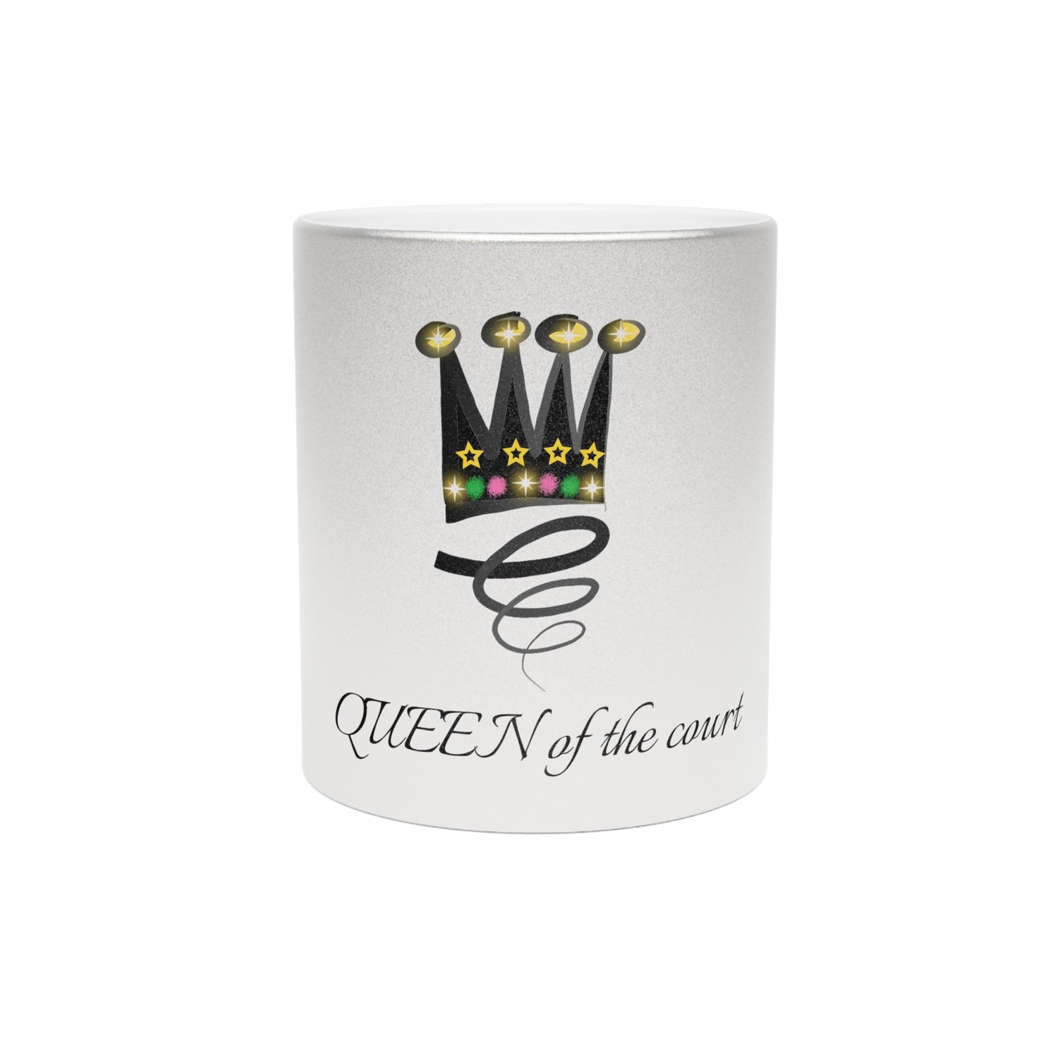 Pickleball Metallic Mug - QUEEN of the Court Design - Gift for Enthusiasts