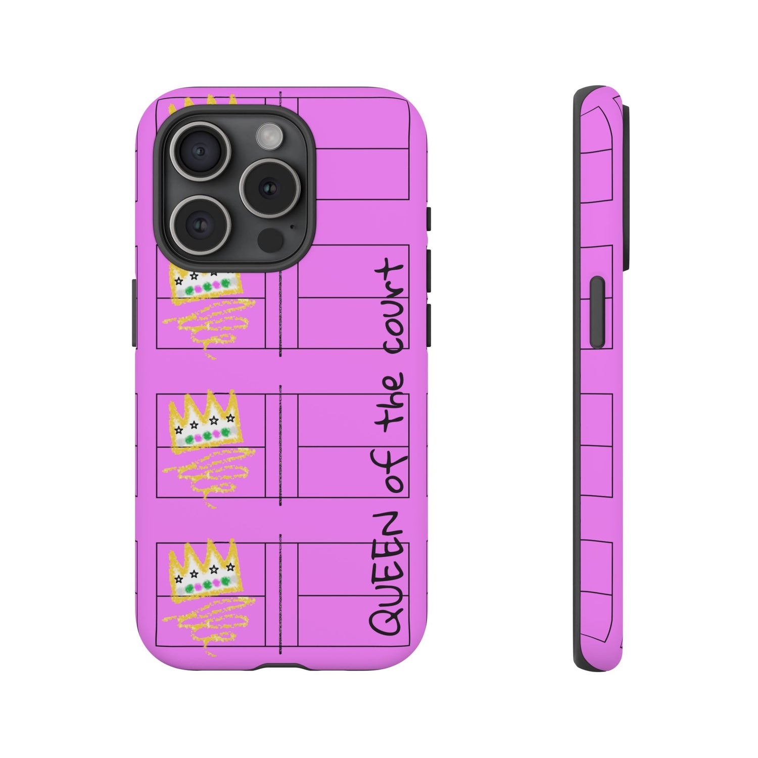 Pickleball Queen of the Court Pink Tough iPhone Case - Fun & Durable Sport Accessory