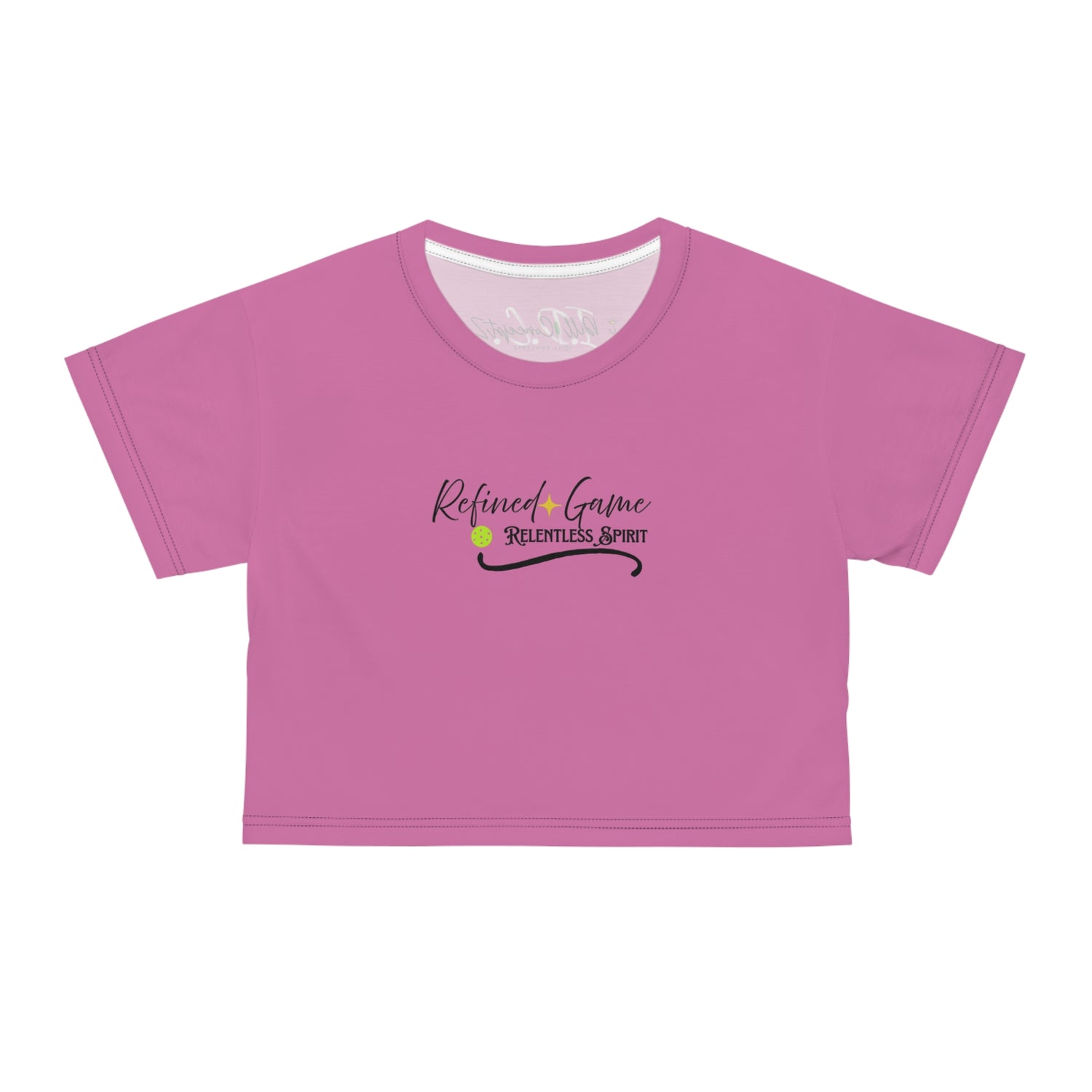 Pickleball Women's Crop Tee - Refined Game & Relentless Spirit Design