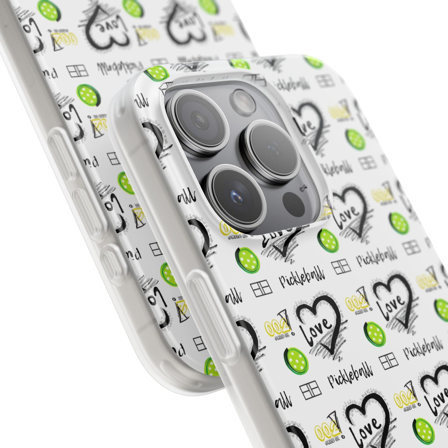 Pickleball Love Flexi iPhone Case - Stylish Phone Protection for Fashion-Forward Individuals