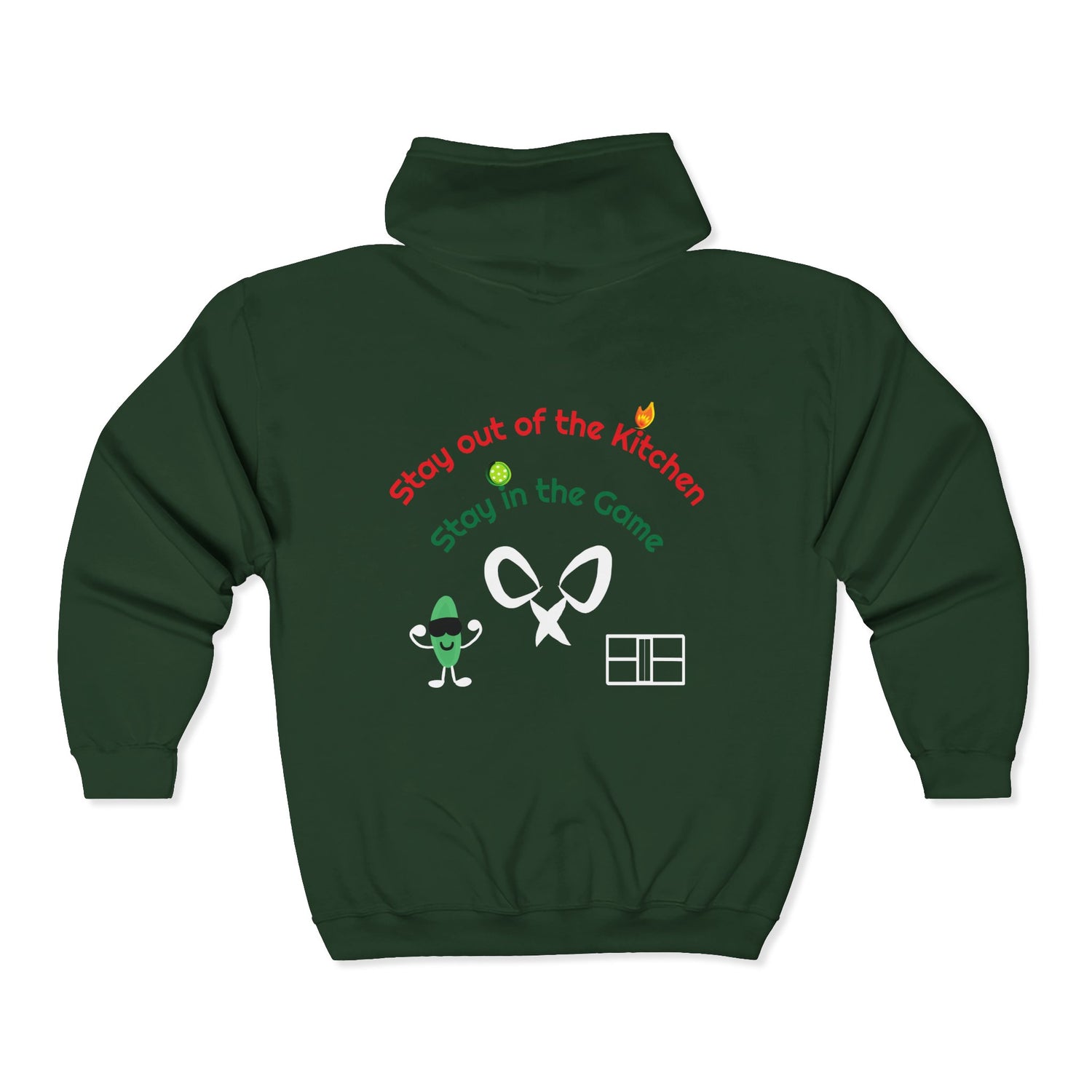 Unisex Pickleball Zip Hoodie Sweatshirt - Stay out of the Kitchen Design