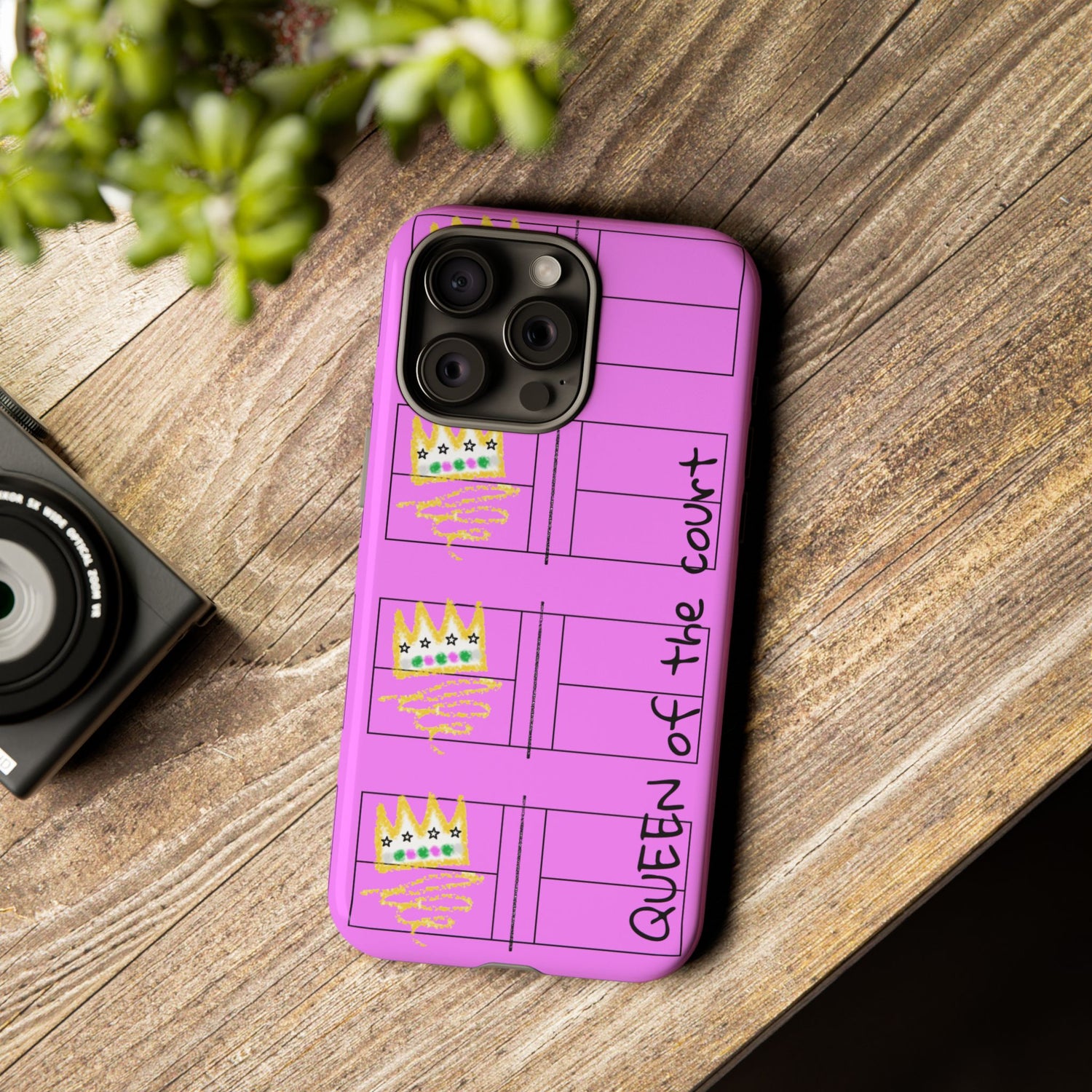 Pickleball Queen of the Court Pink Tough iPhone Case - Fun & Durable Sport Accessory