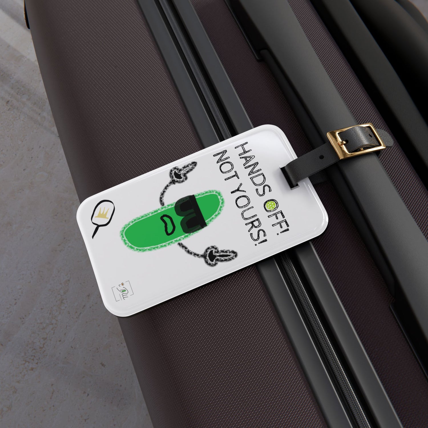 Pickleball Luggage Tag - "Hands Off! Not Yours!" Design for Travel Enthusiasts