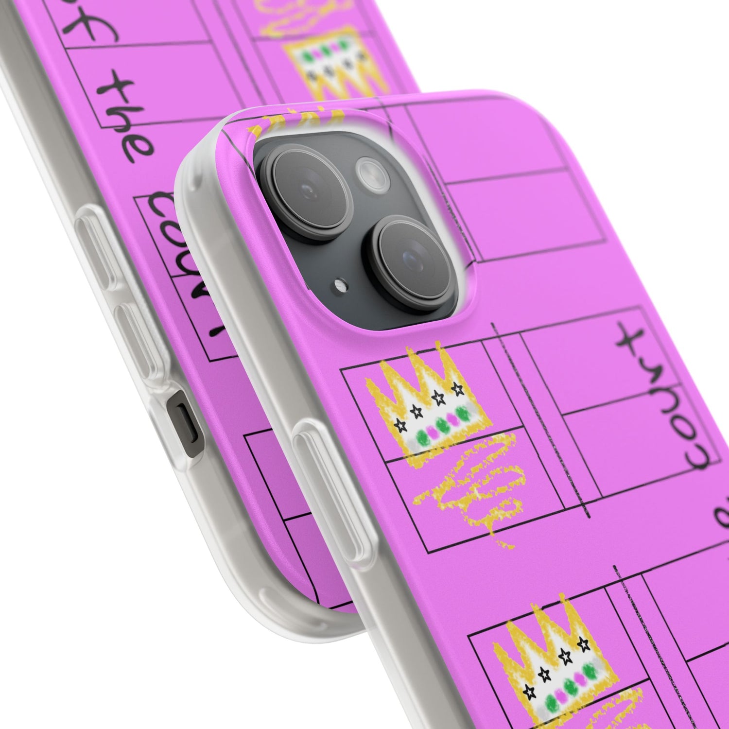 Pickleball Queen of the Court Pink Flexi iPhone Case - Stylish Phone Protection for Fashion-Forward Individuals