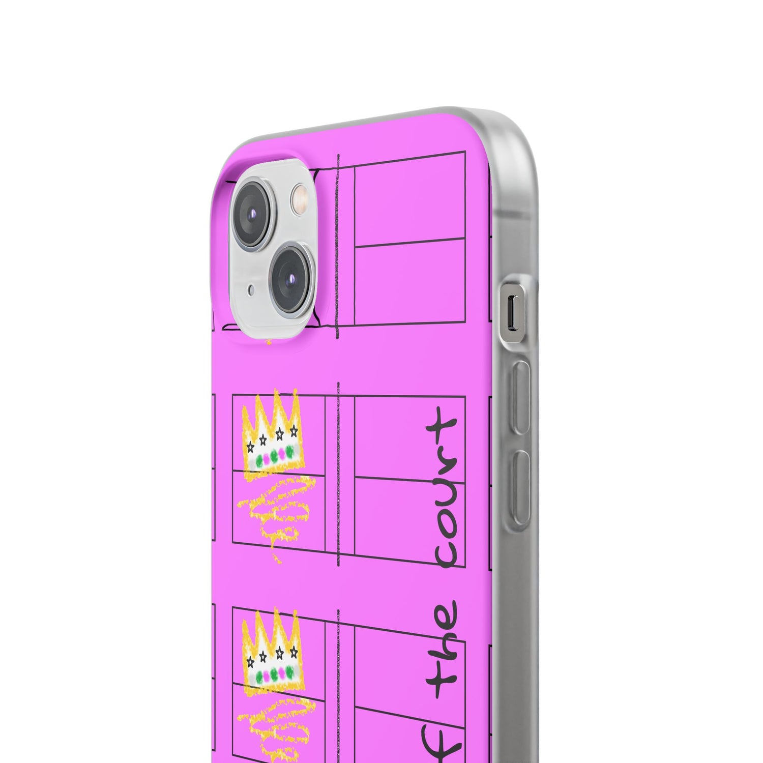 Pickleball Queen of the Court Pink Flexi iPhone Case - Stylish Phone Protection for Fashion-Forward Individuals