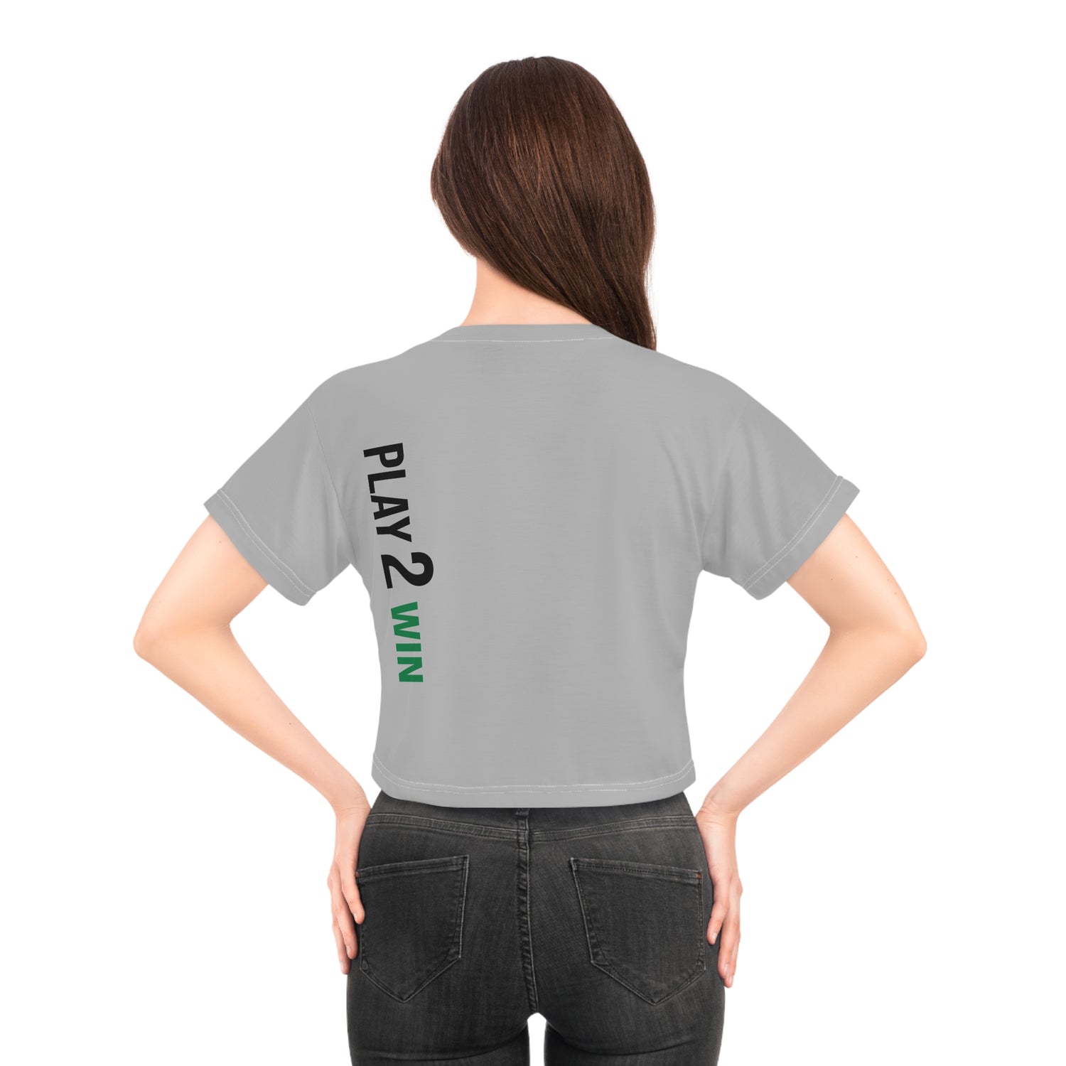 Women's Crop Top - Play 2 Win Design - Women's Pickleball Apparel