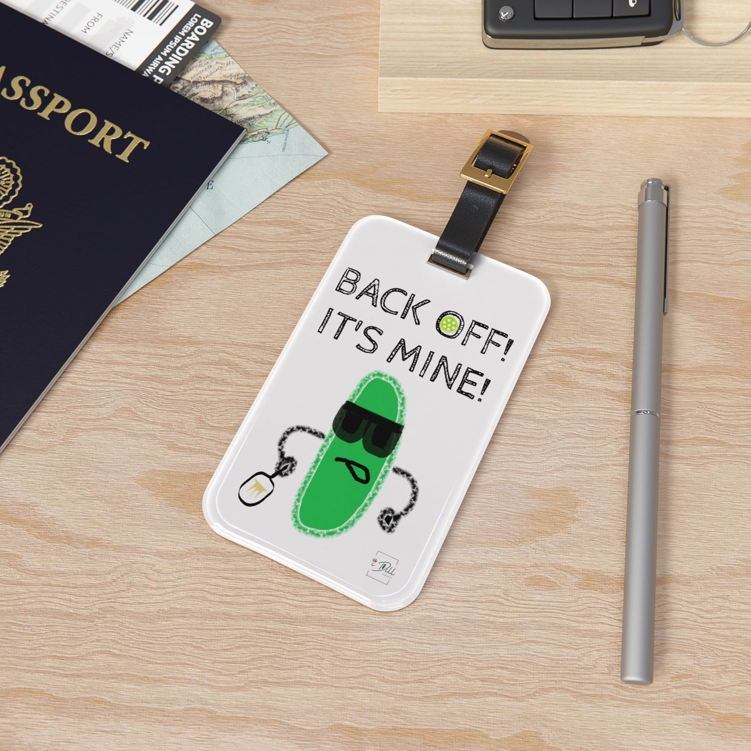 Pickleball Luggage Tag - Funny "Back Off! It's Mine!" Design for Travel Enthusiasts