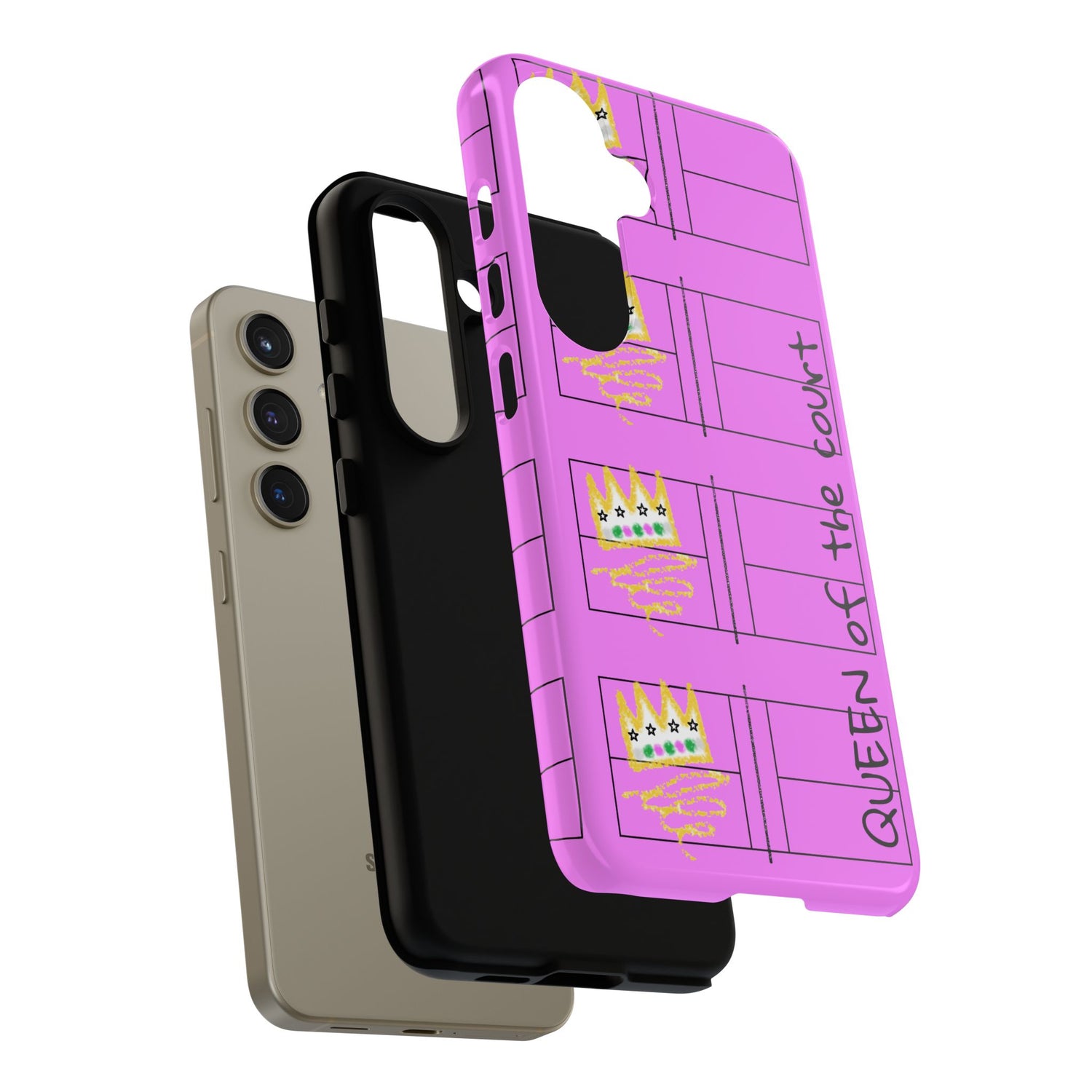 Pickleball Queen of the Court Pink Tough Android Samsung Phone Case - Fun & Durable Sport Accessory