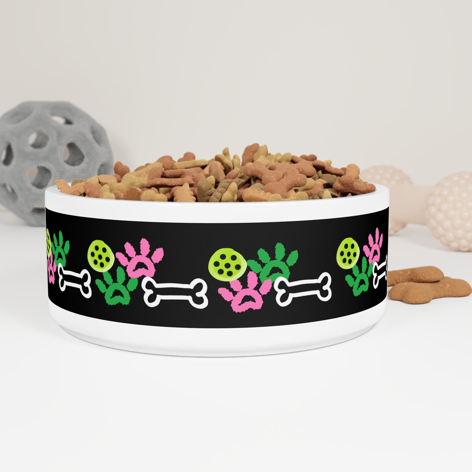 Pet Bowl - Pickleball and Dog Paw Design - Unique Pet Gift