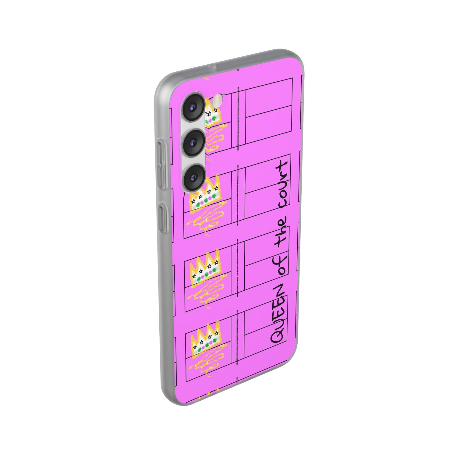 Pickleball Queen of the Court Pink Flexi Android Samsung Phone Case - Stylish Phone Protection for Fashion-Forward Individuals