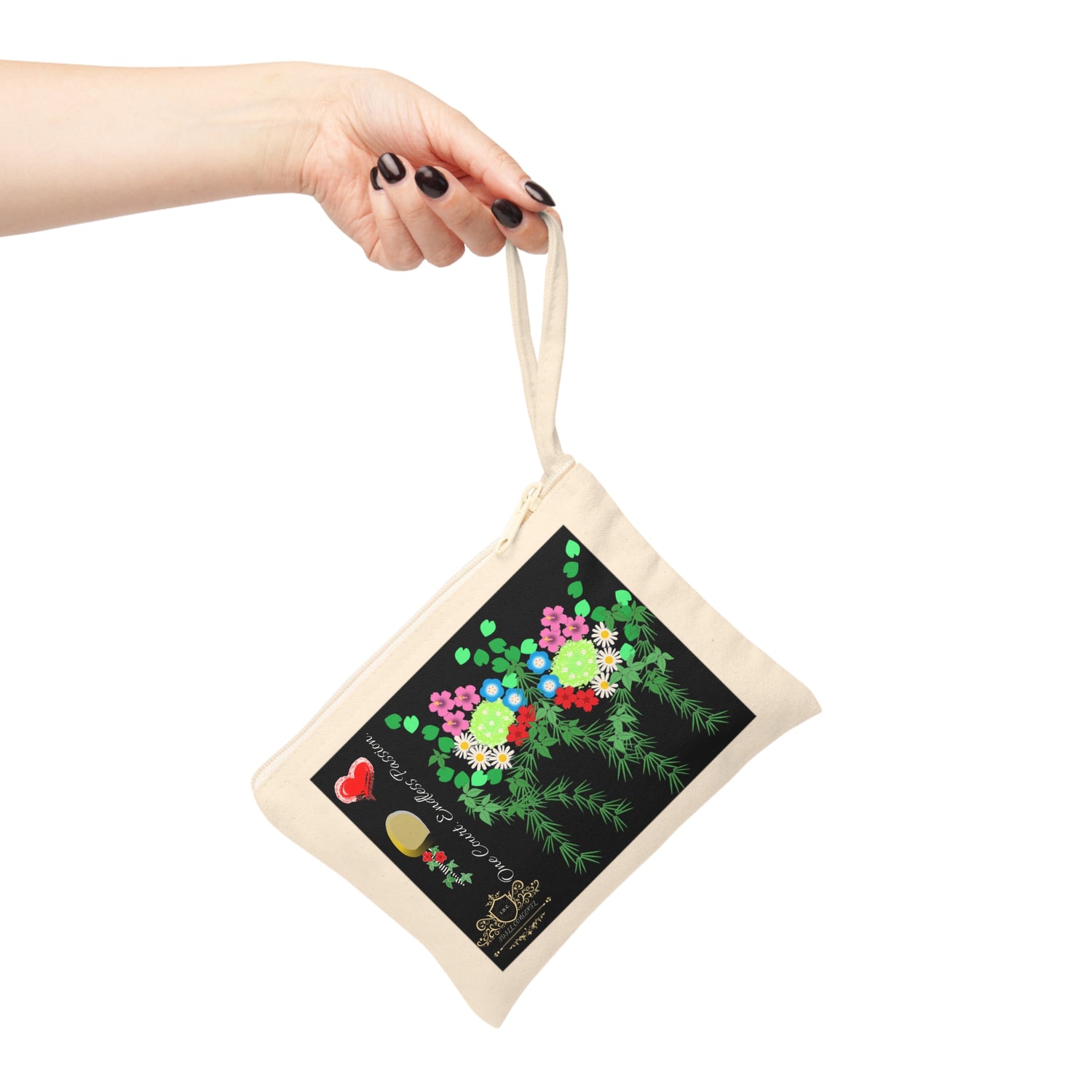 Pickleball Accessory Zipper Pouch - Pickleball Flower Garden Design