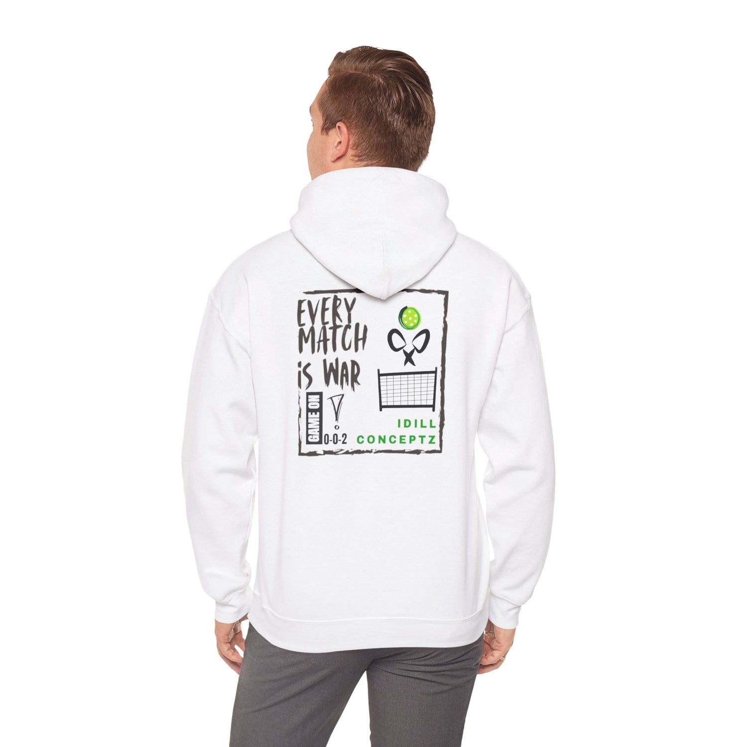 Men's Pickleball Hoodie - Every Match is War Design